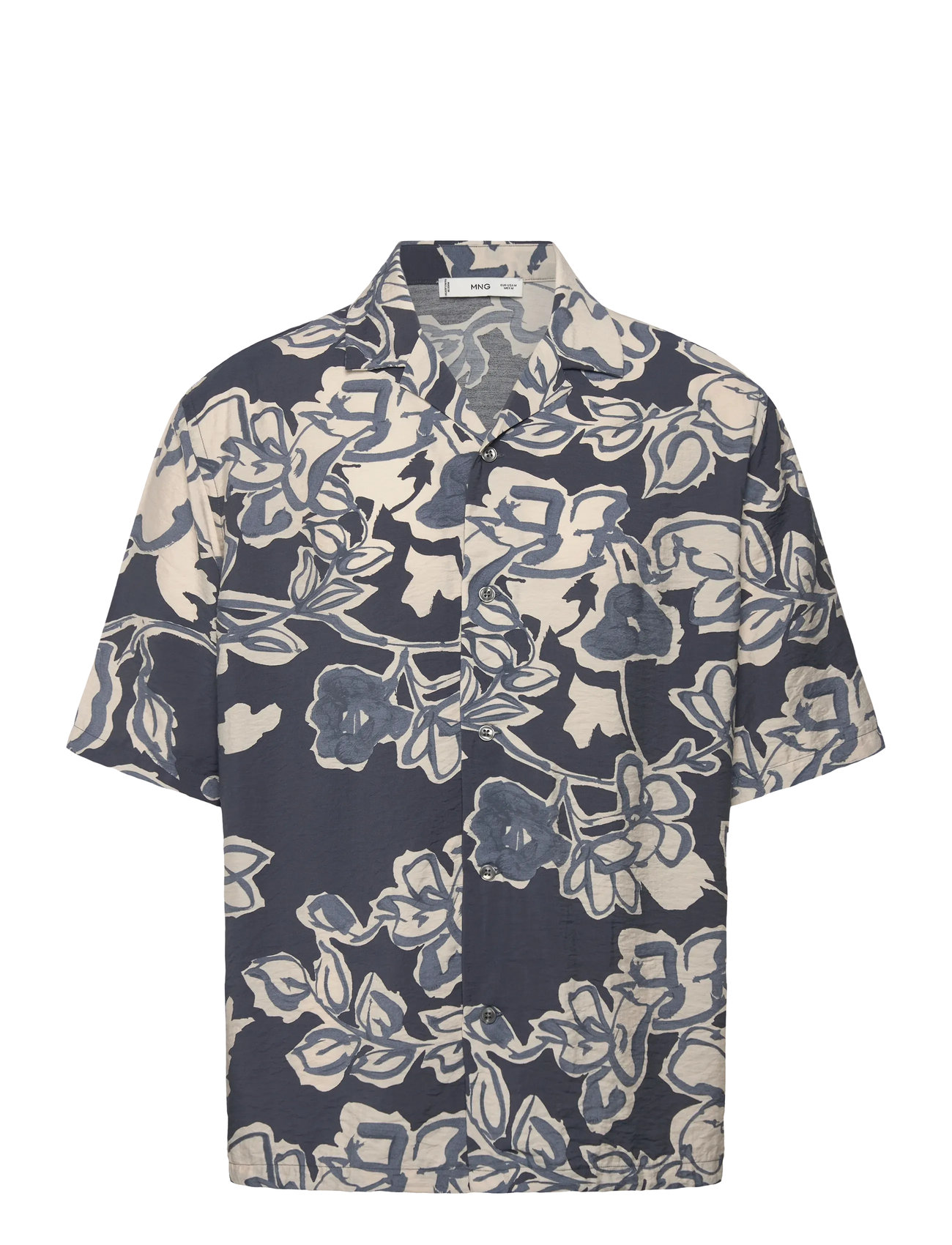 MANGO Creased-Effect Floral Shirt Patterned - L - Herren