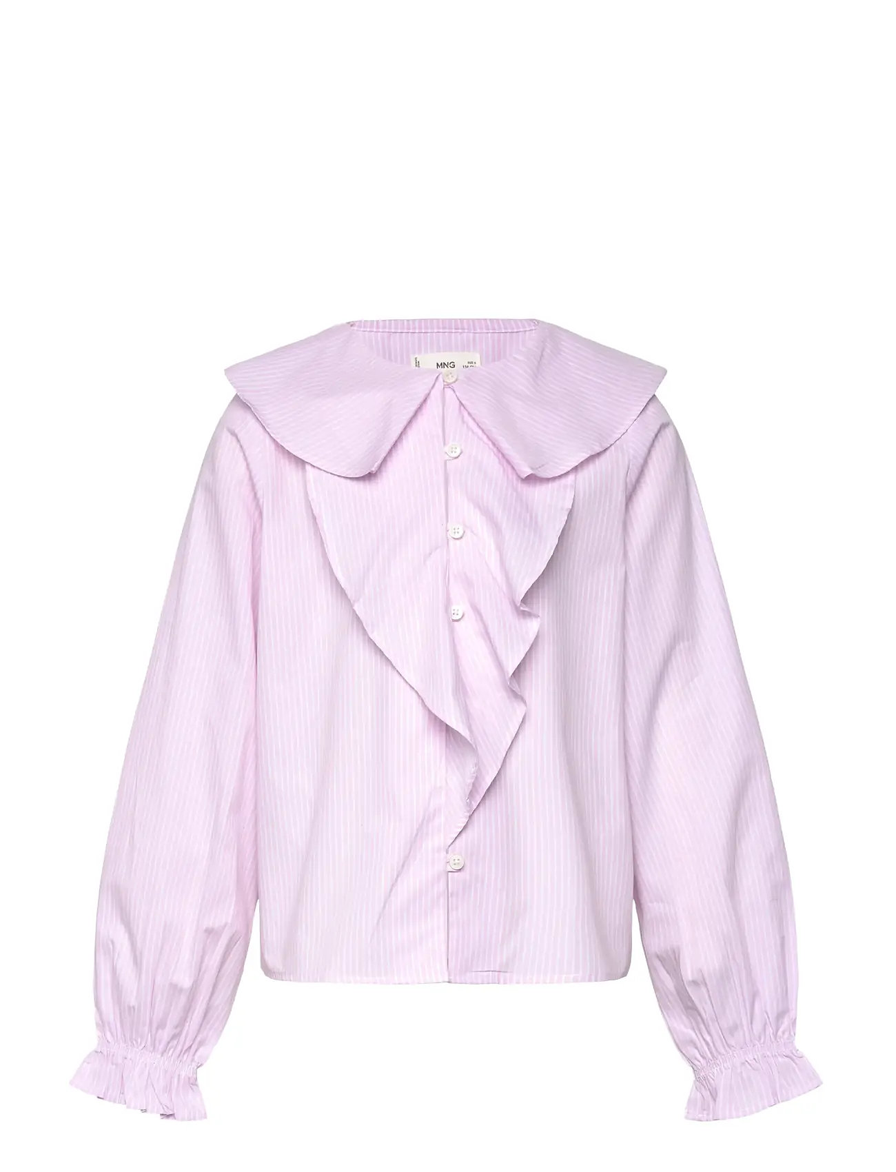 MANGO Shirt With Ruffle Detail Pink - 6 - Kinder