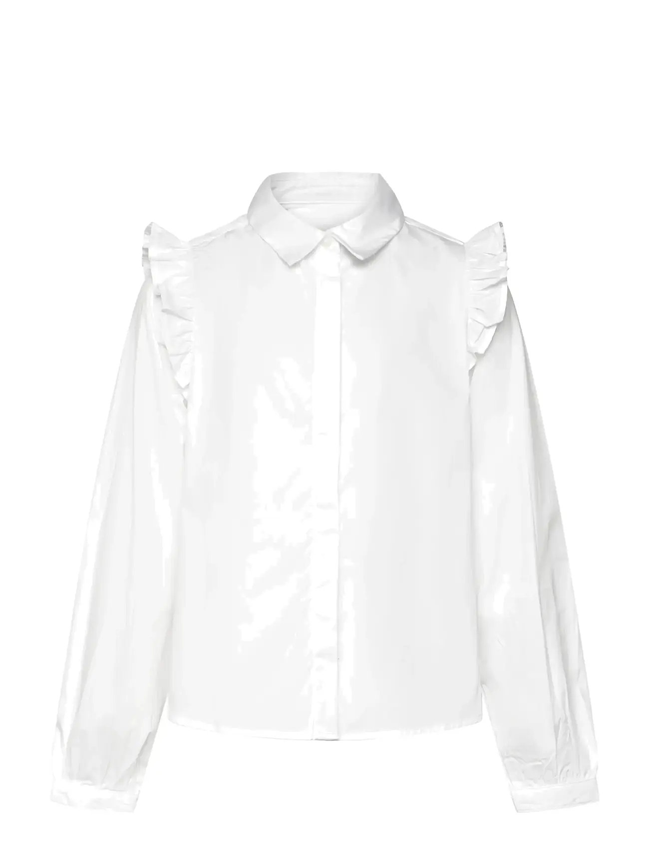 MANGO Shirt With Ruffle Detail Weiß - 8 - Kinder
