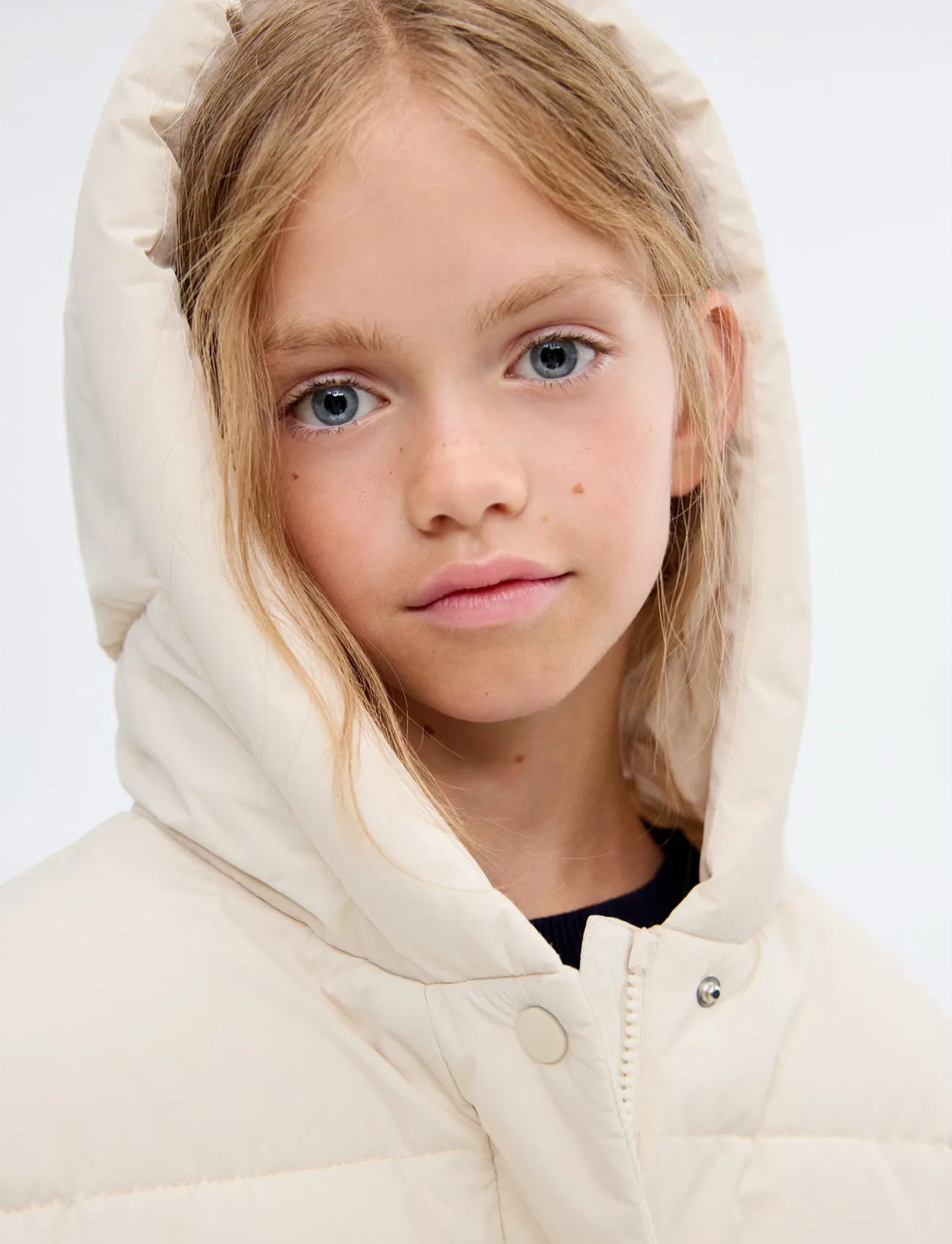 Mango Hooded Liner Quilted Coat, 6, Cream, Jakker Og Frakker > Puffer Og Vatterede, Børn