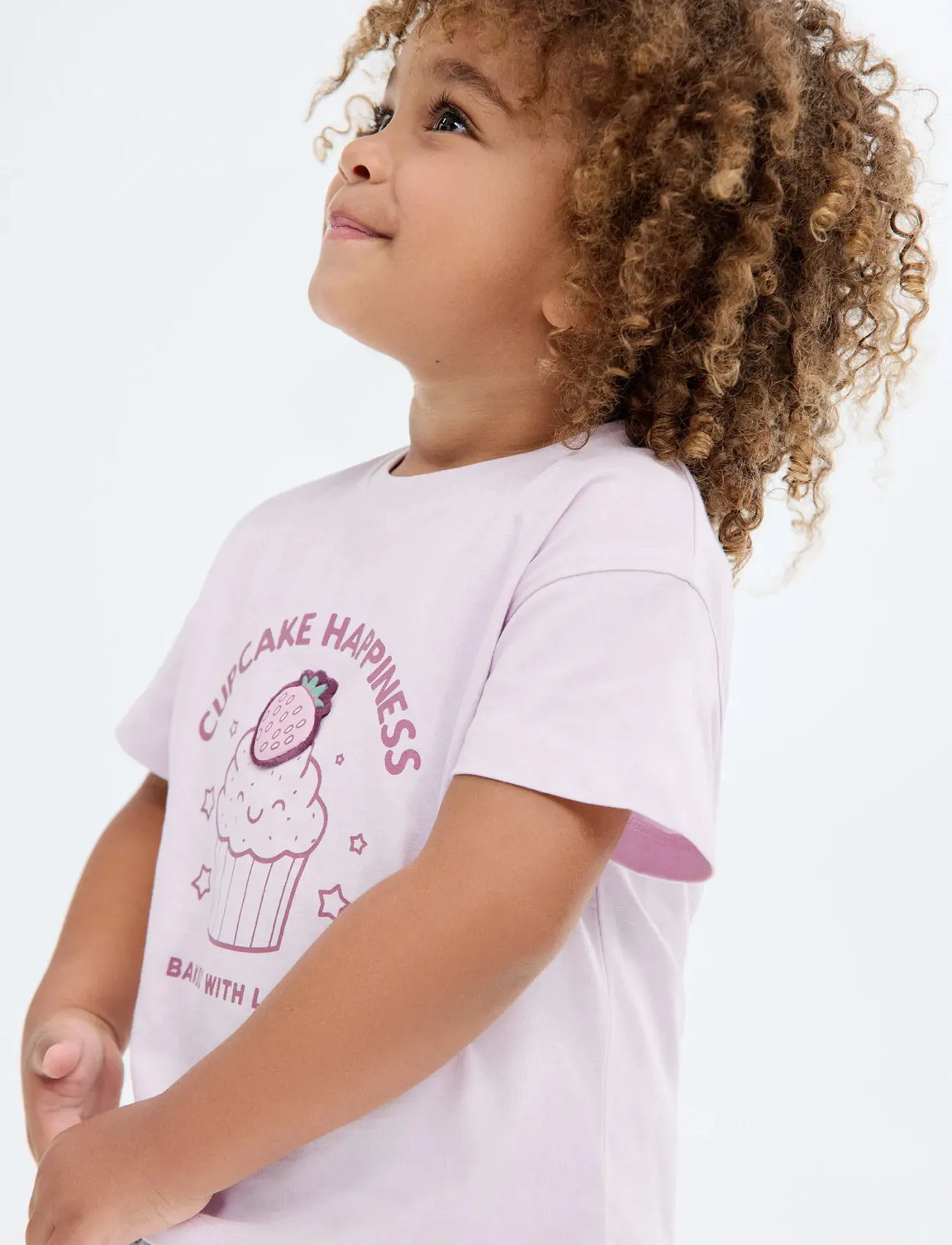 Mango Embossed Detail Printed T-Shirt, 9-12M, Pink, T-Shirts > Kortærmede, Børn