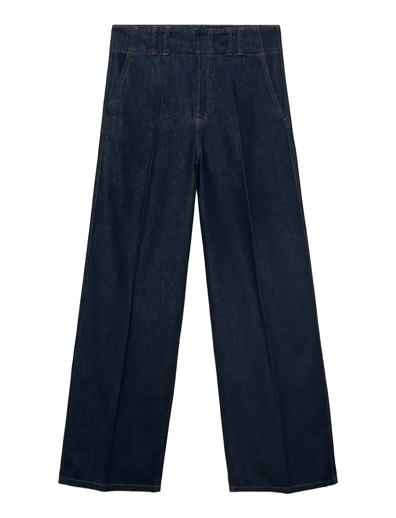 MANGO Wide Bein Denim Hosen With Gürtel Loops Navy - XS - Damen