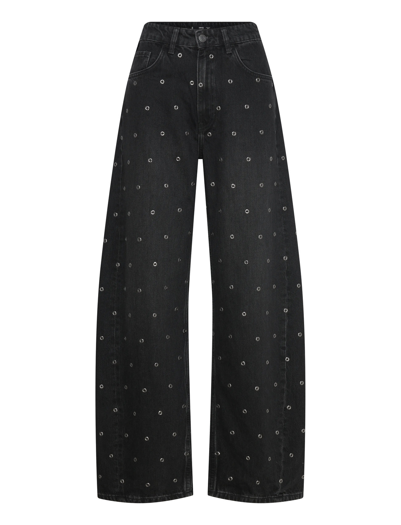 MANGO Barrel Jeans With Eyelets Schwarz - 36 - Damen
