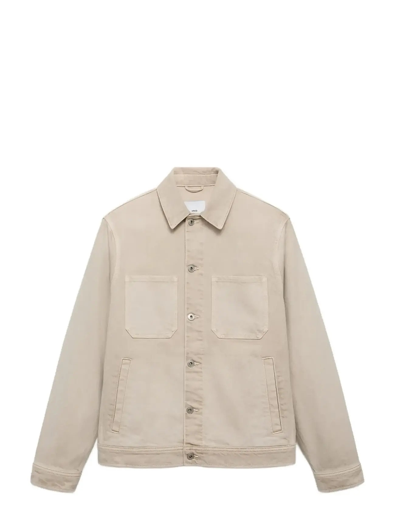MANGO Denim Jacke Pockets Beige - S - Herren