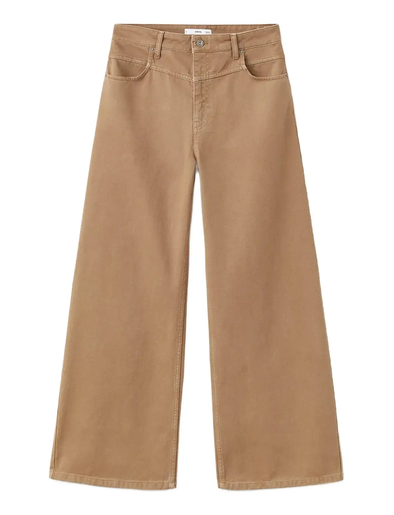 MANGO Wide Bein Mid-Rise Loose-Fit Jeans Beige - 36 - Damen