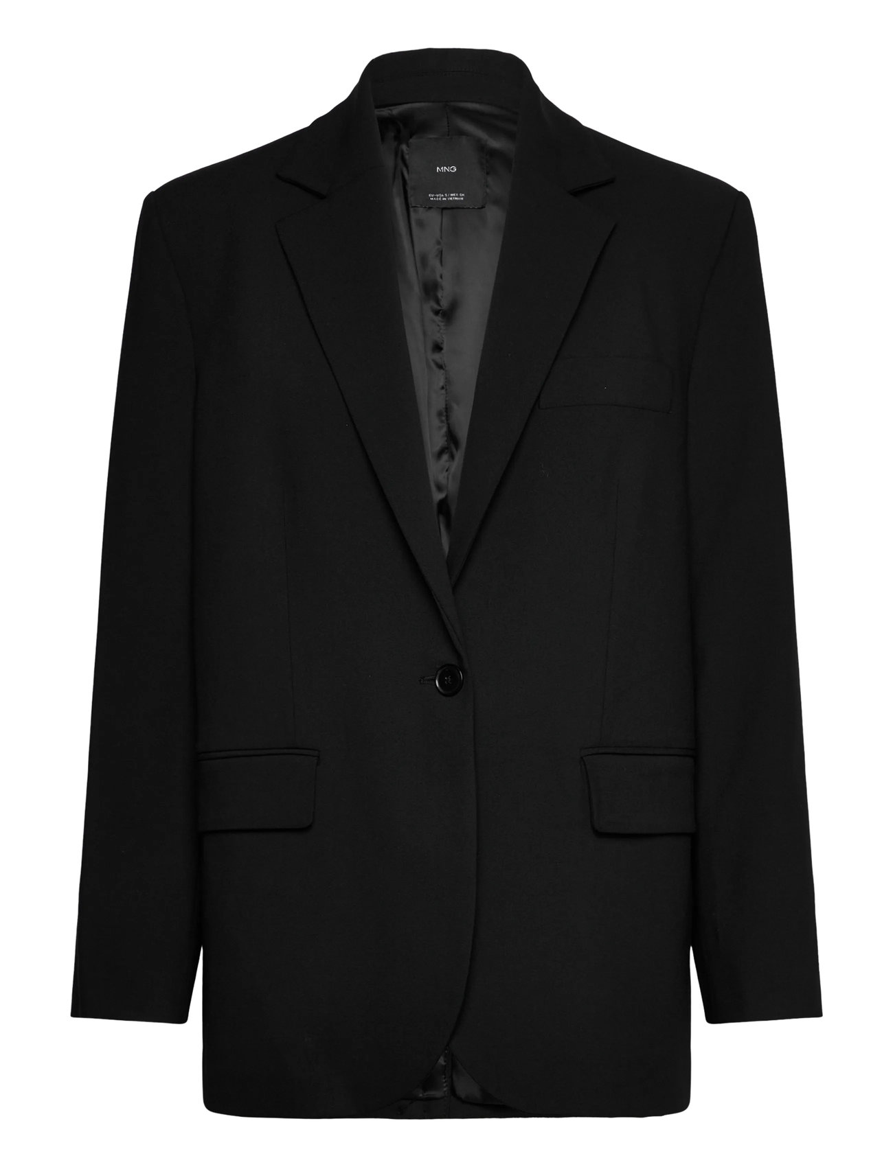 MANGO Straight Jacke With Flap Pockets Schwarz - XL - Damen
