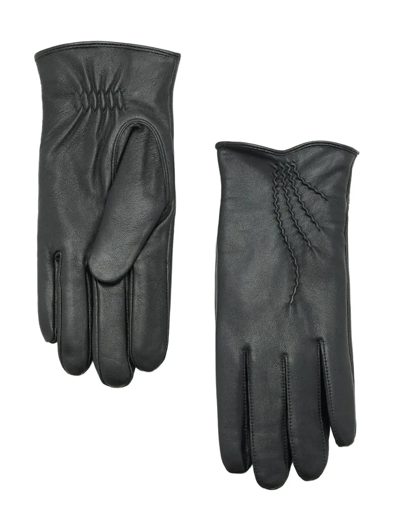 MANGO Leder Handschuhe Schwarz - M - Damen