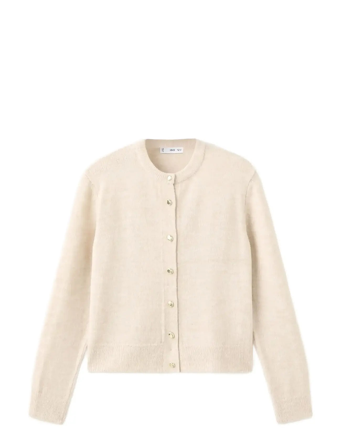 MANGO Strick Button Cardigan Cream - M - Damen
