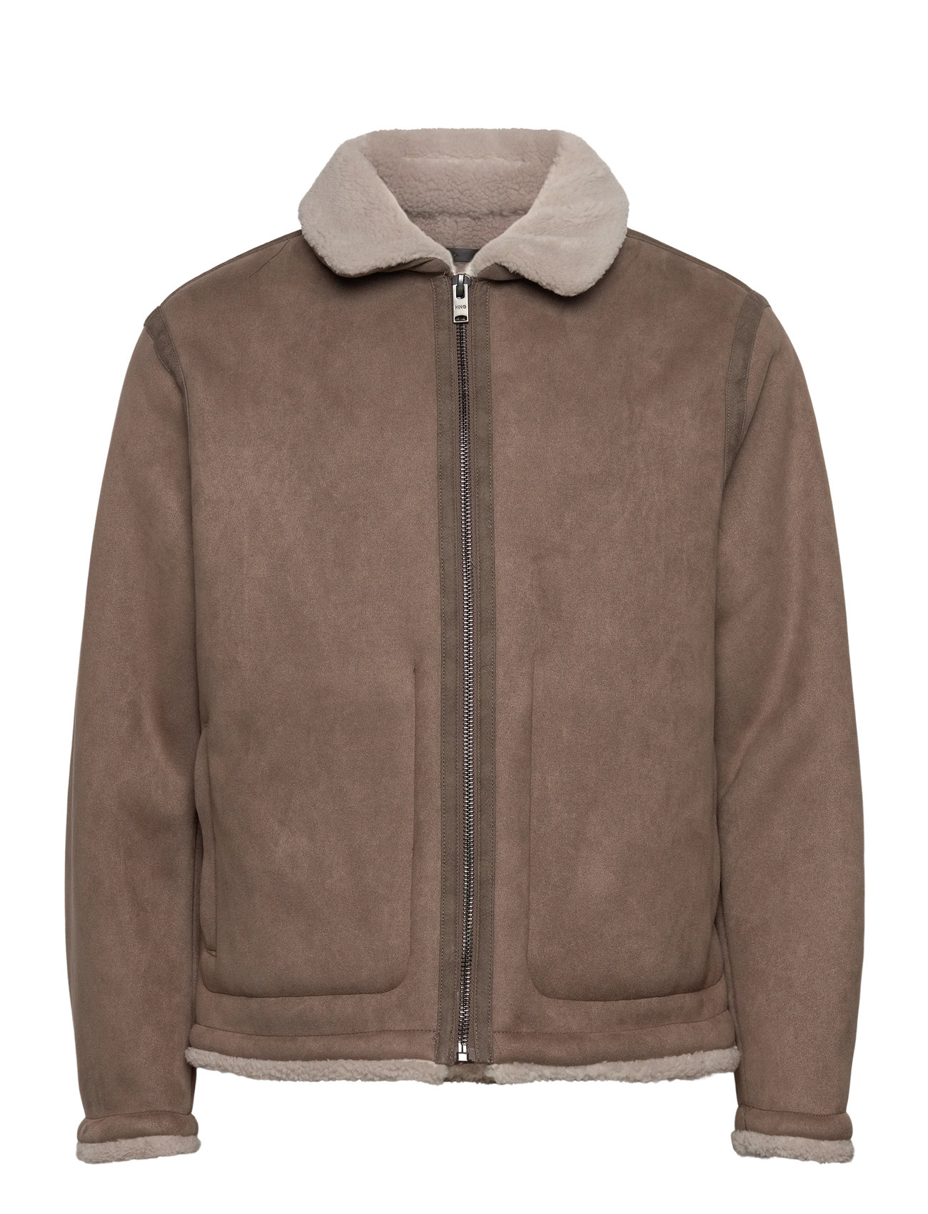 Mango Double Face Jacket With Sheepskin Details, XXL, Brown, Jakker > Læder, Herre