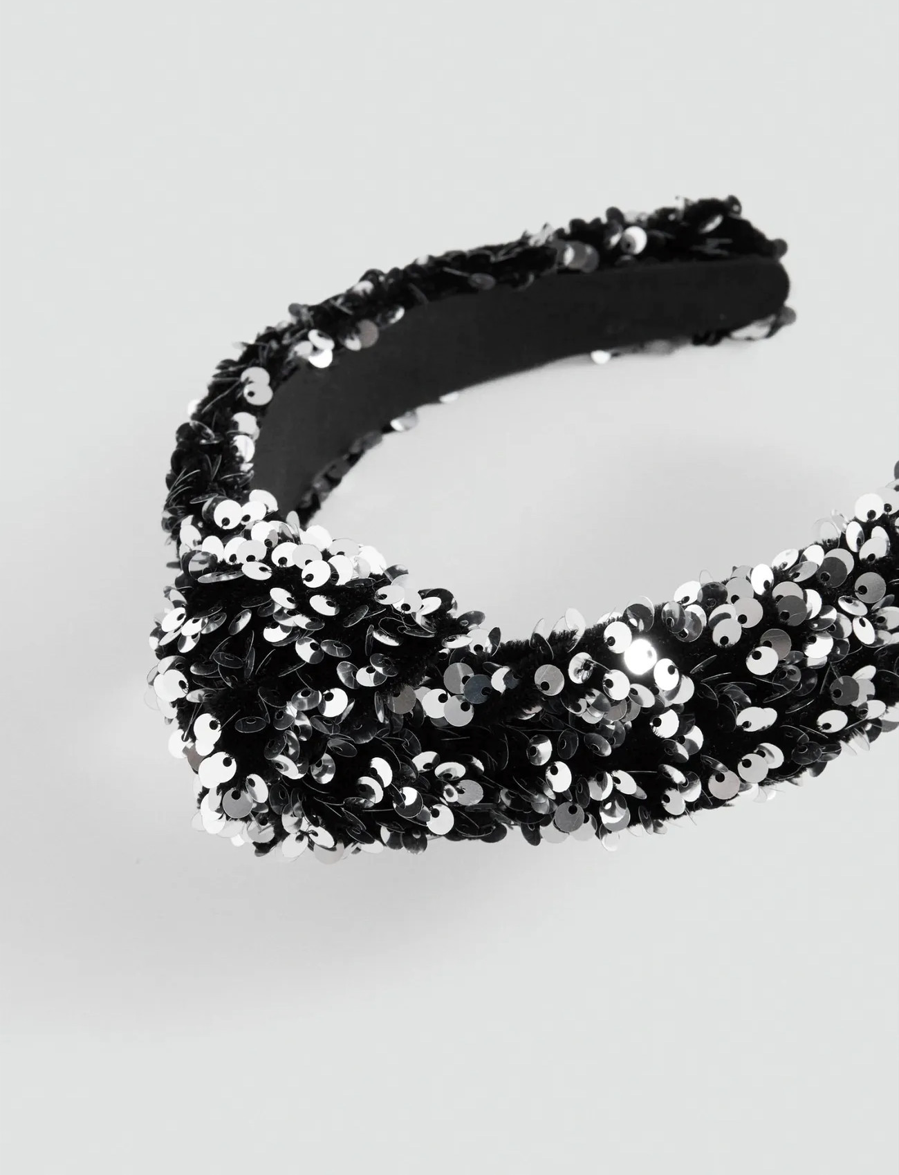 Mango Sequin Shimmer Headband, One Size, Black, Hårtilbehør > Hårbånd, Dame