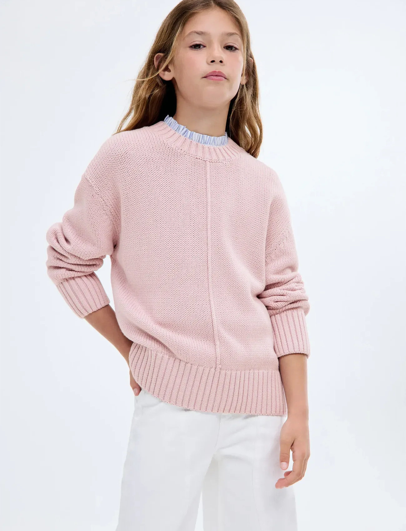 Mango Long-Sleeve Knitted Sweater, 13-14, Pink, Strik > Pullovere, Børn