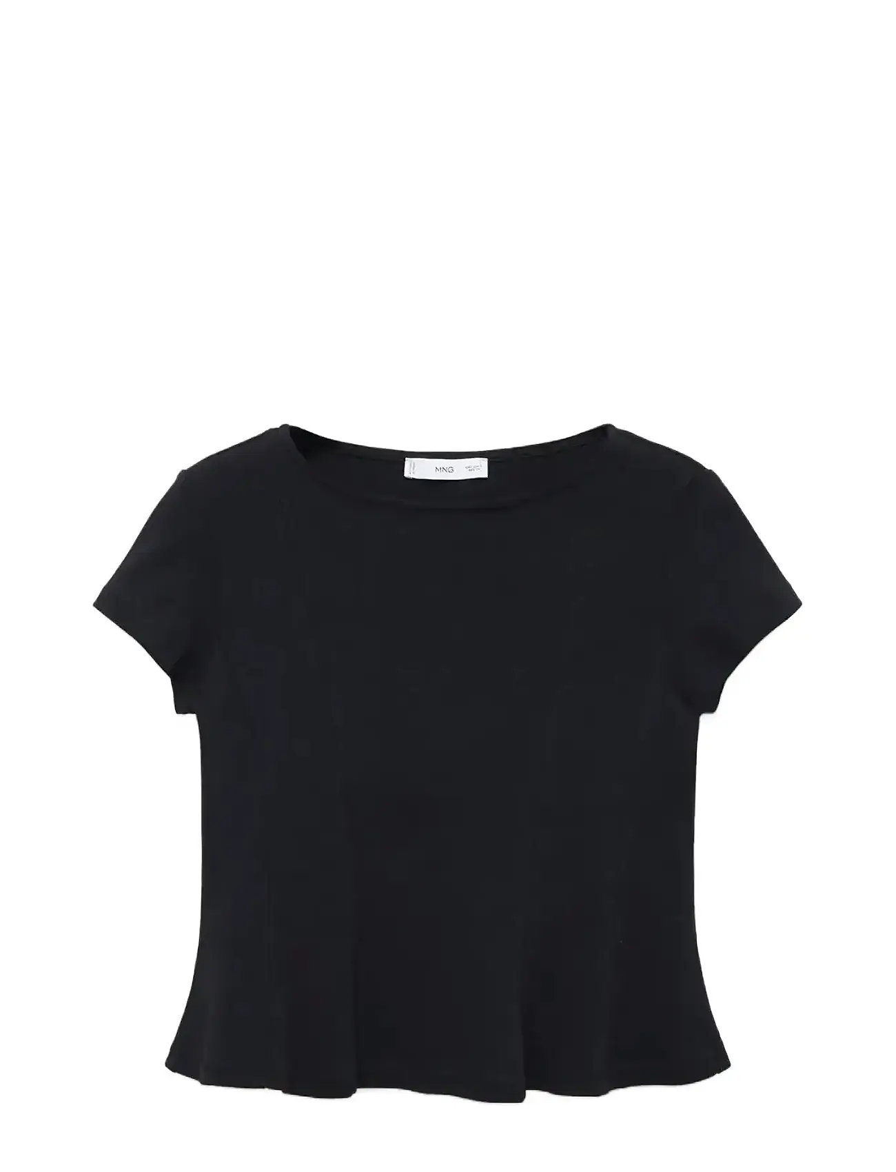 MANGO A-Line Baumwolle Tee Schwarz - XS - Damen