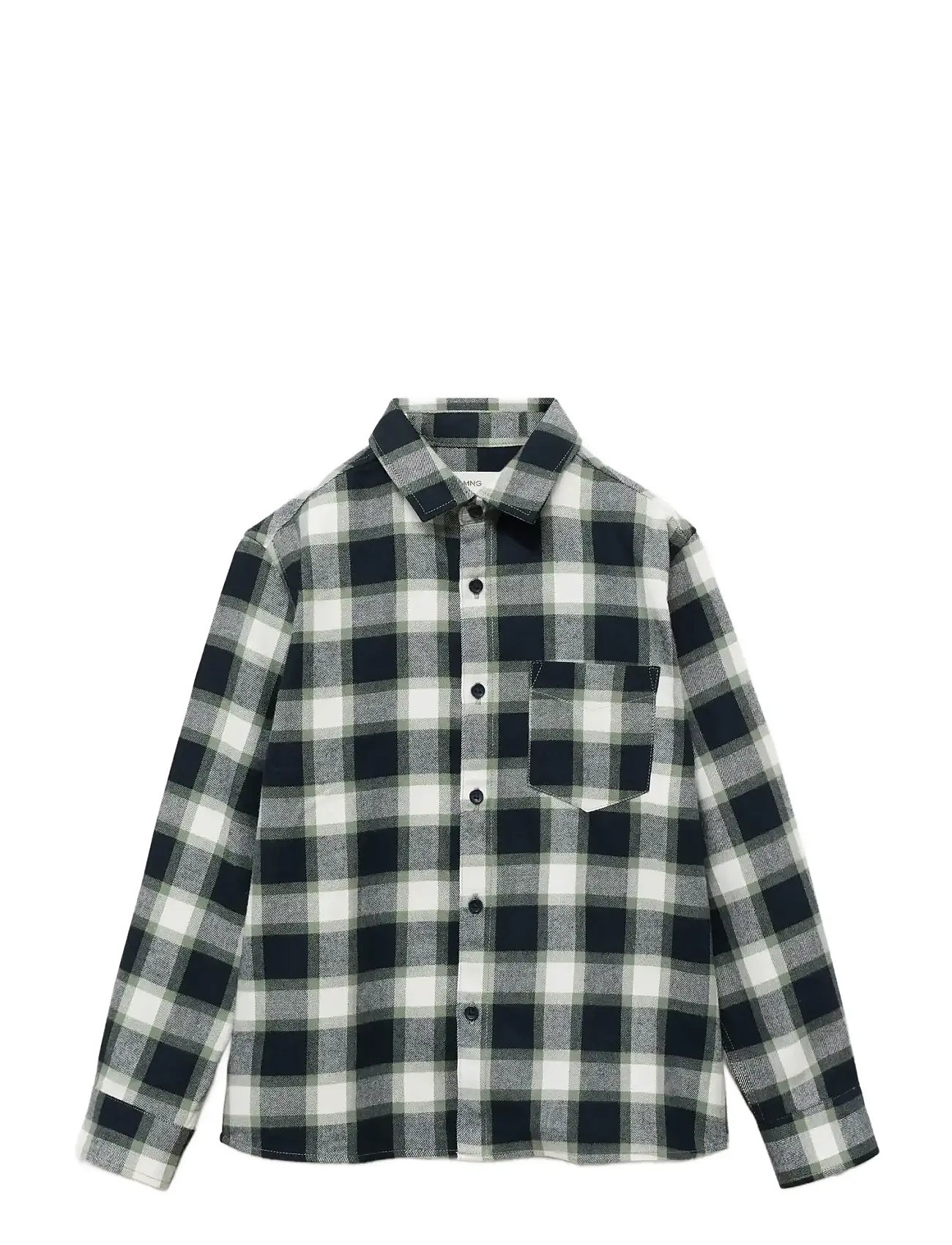 MANGO Check Baumwolle Shirt Navy - 6 - Herren