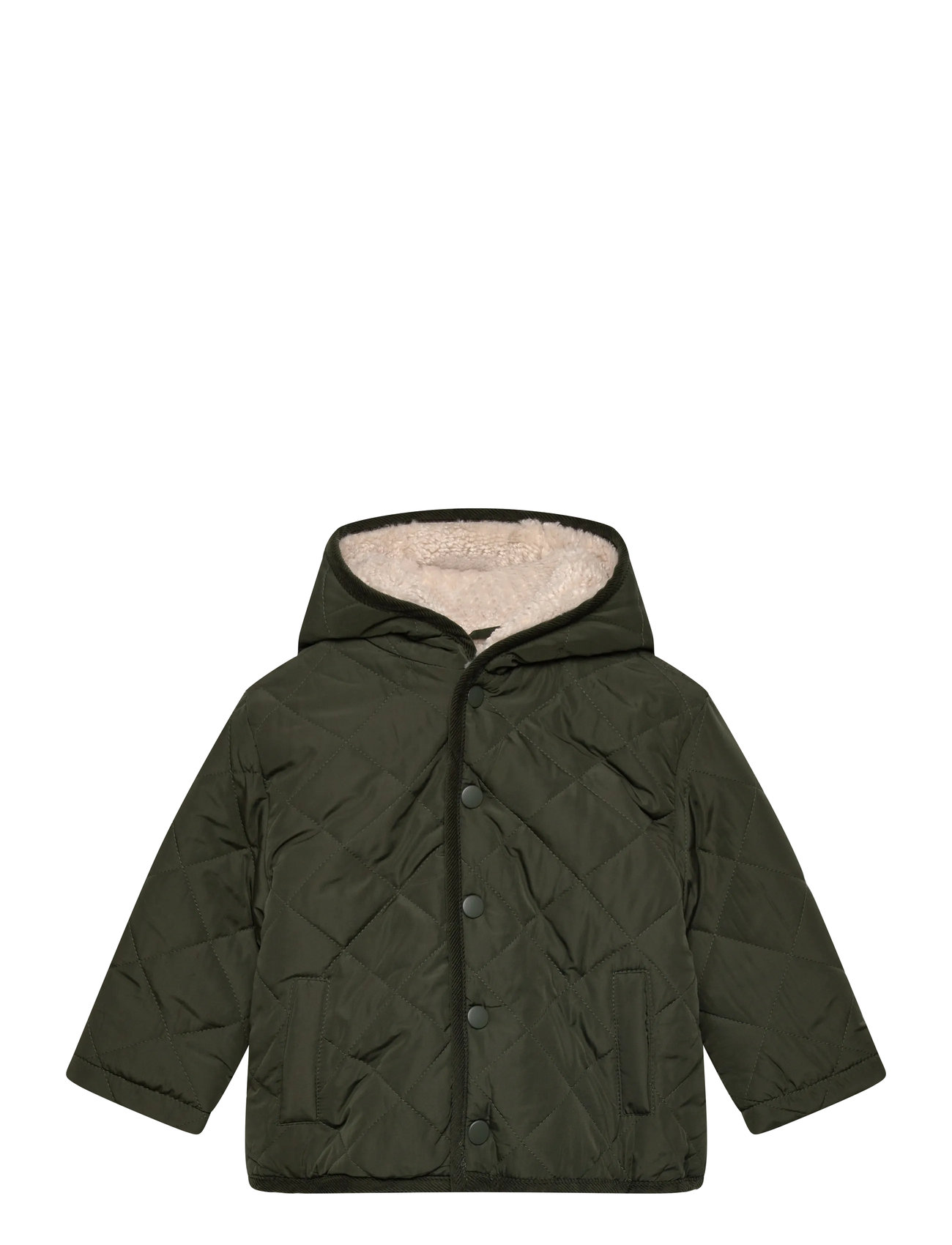 Mango Fur-Effect Quilted Coat, 3-4, Green, Jakker & Frakker > Quiltede Jakker, Børn