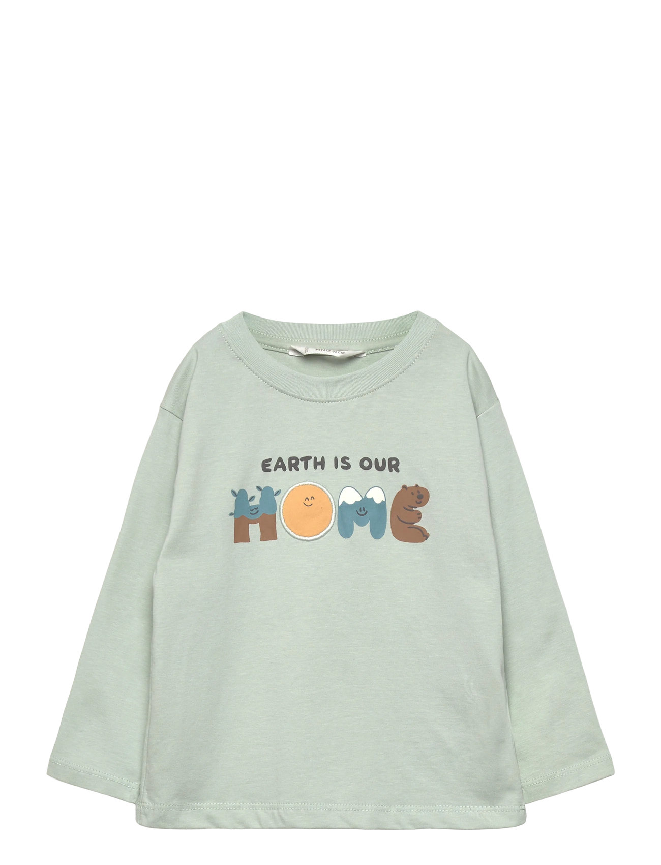 MANGO Printed Baumwolle-Blend T-Shirt Grün - 9-12M - Kinder