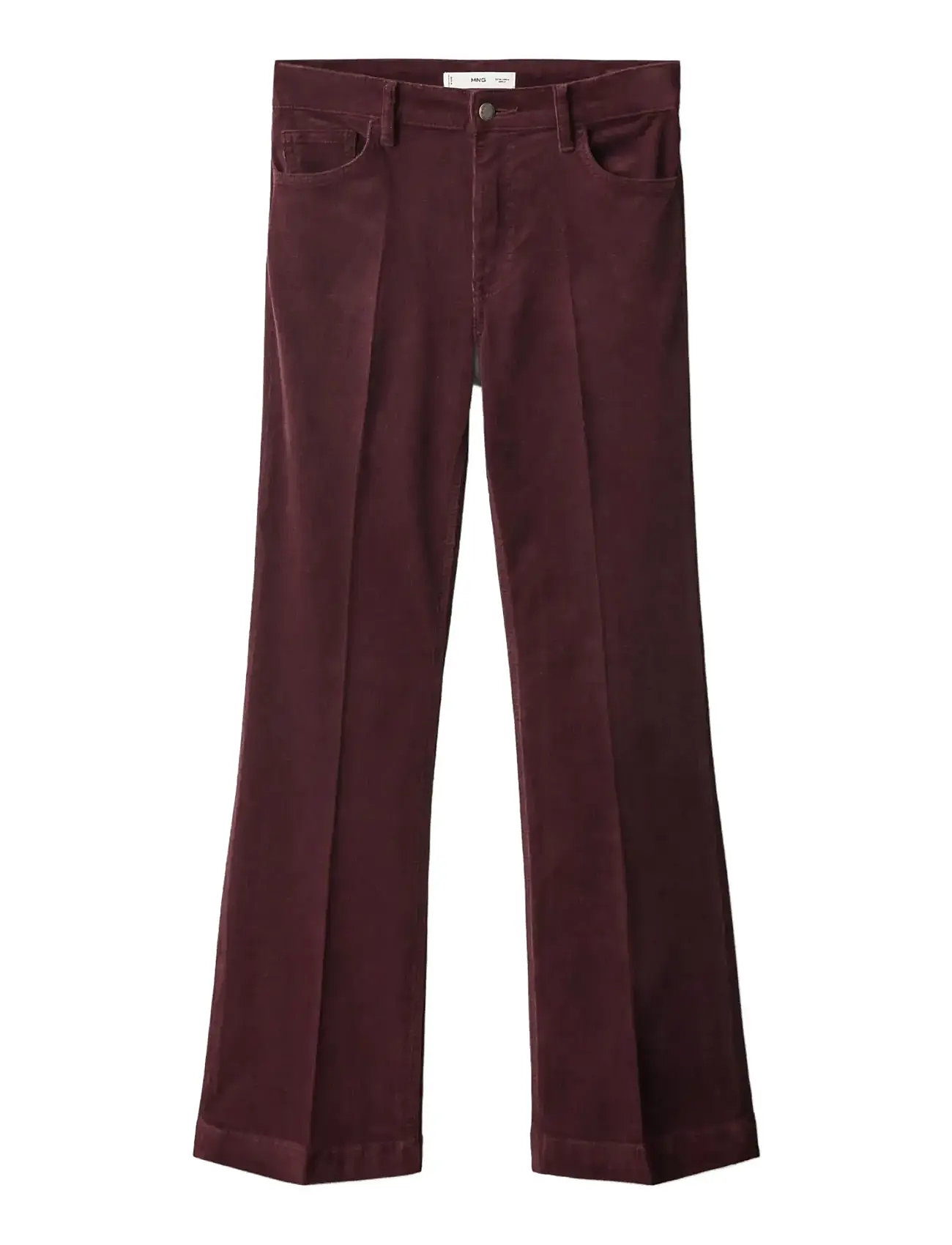 MANGO Kordsamt Flared Jeans Burgundy - 40 - Damen