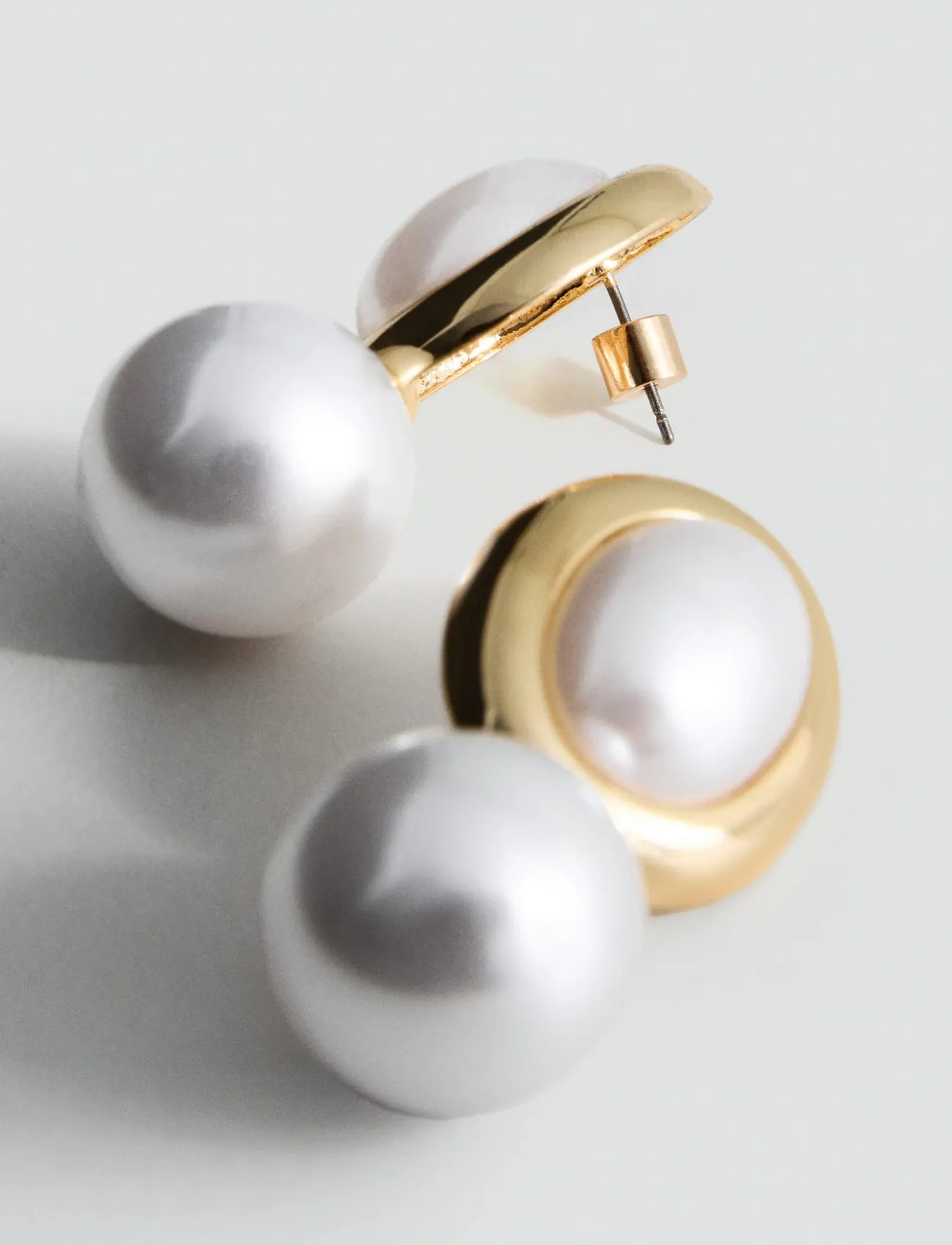 Mango Combined Pearl Earrings, One Size, Gold, Øreringe > Ørestikker, Dame