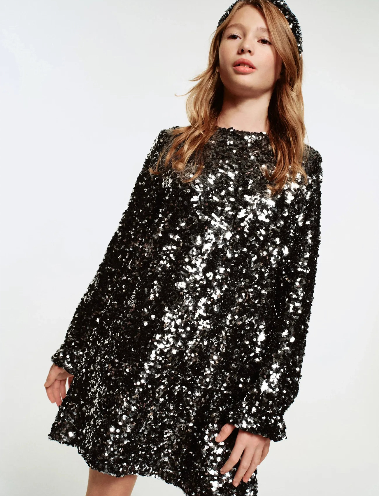 Mango Sequined Dress, 11-12, Silver, Kjoler > Kort Kjole, Dame