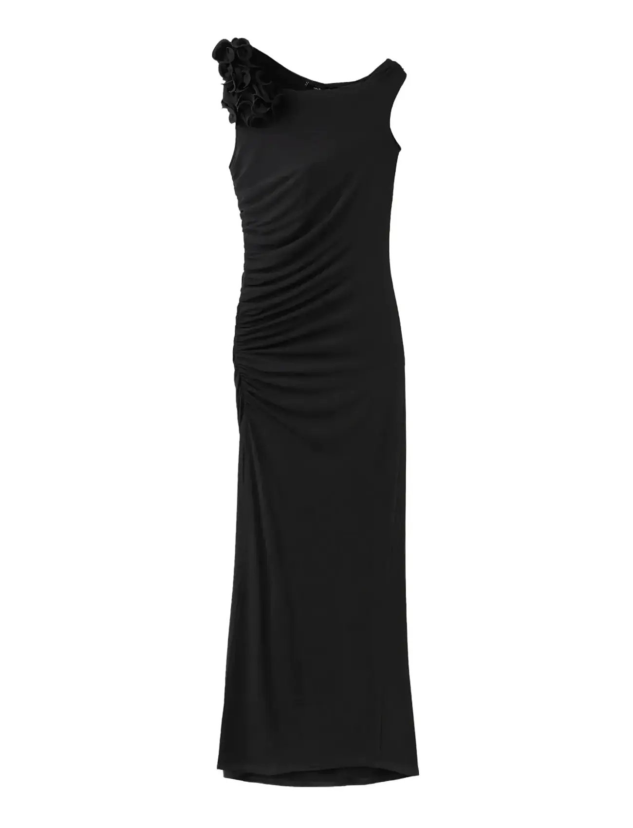 MANGO Fine-Knit Kleid With Frill Embellishments Schwarz - XS - Damen