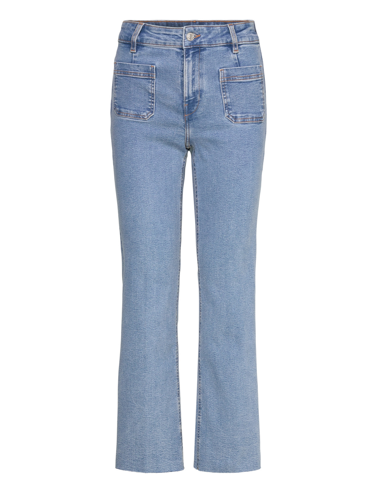 MANGO Flared Cropped Jeans With Pockets Blau - 34 - Damen