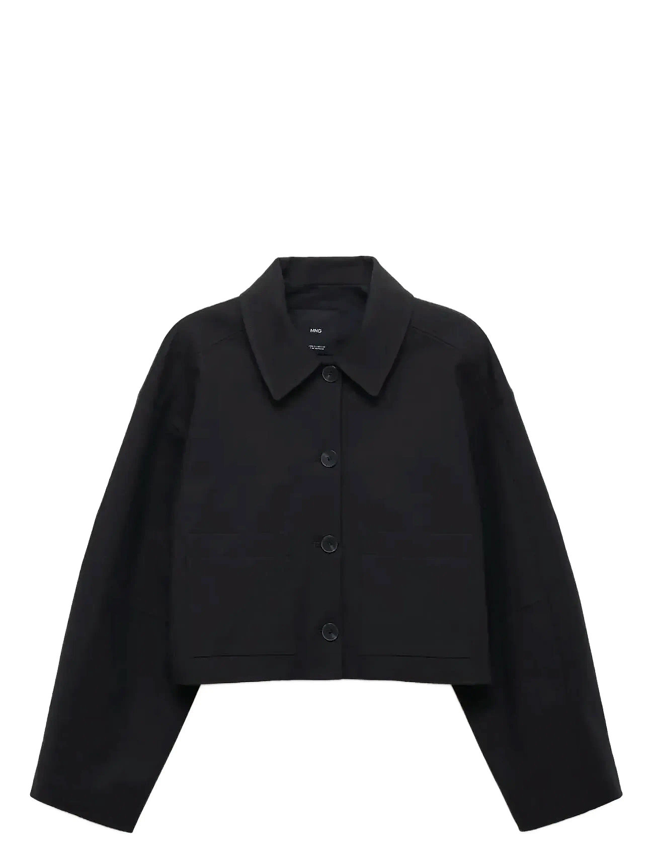 MANGO Cropped Jacke With Pockets Schwarz - XS - Damen