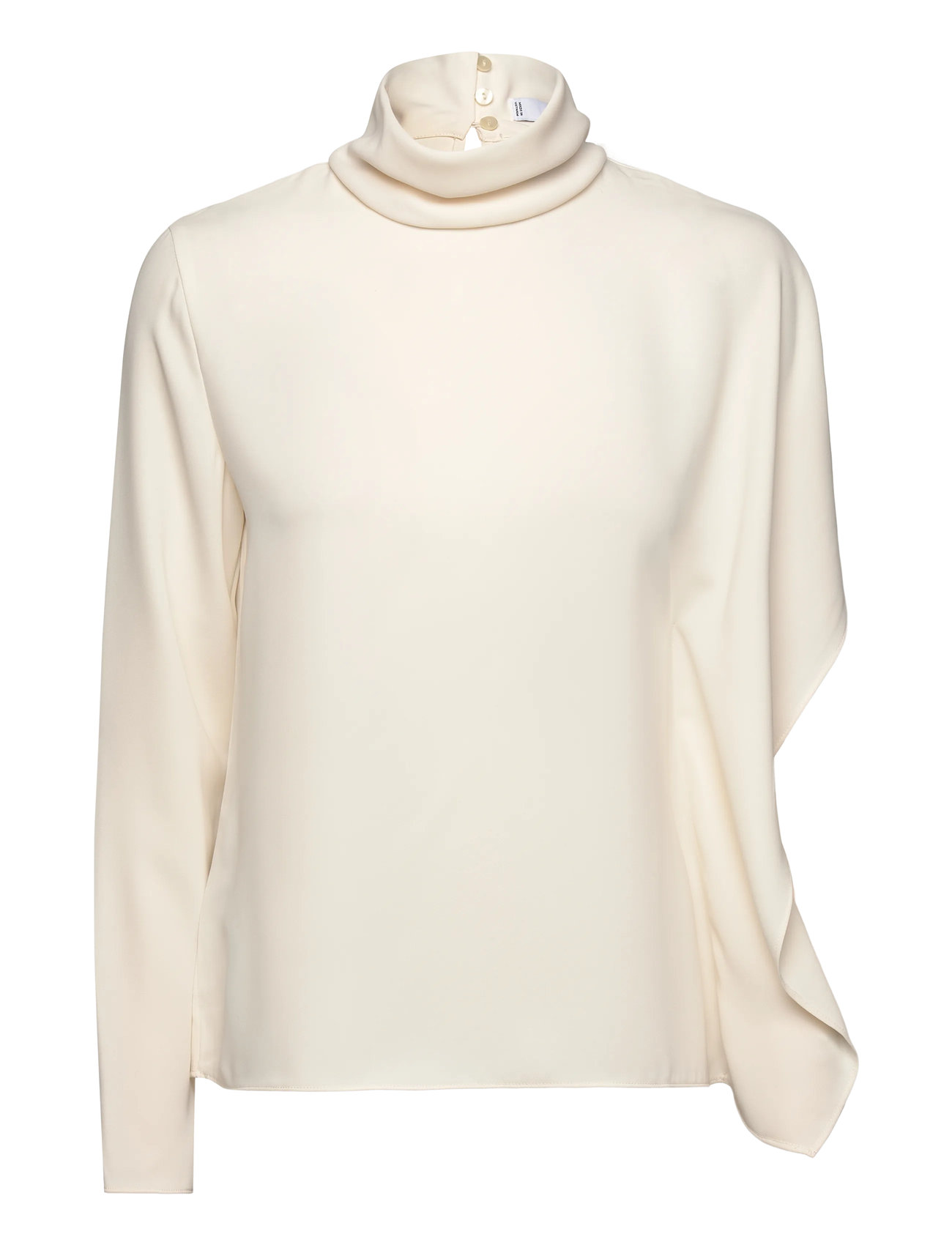 MANGO High-Neck Bluse With Asymmetrical Sleeves Cream - M - Damen