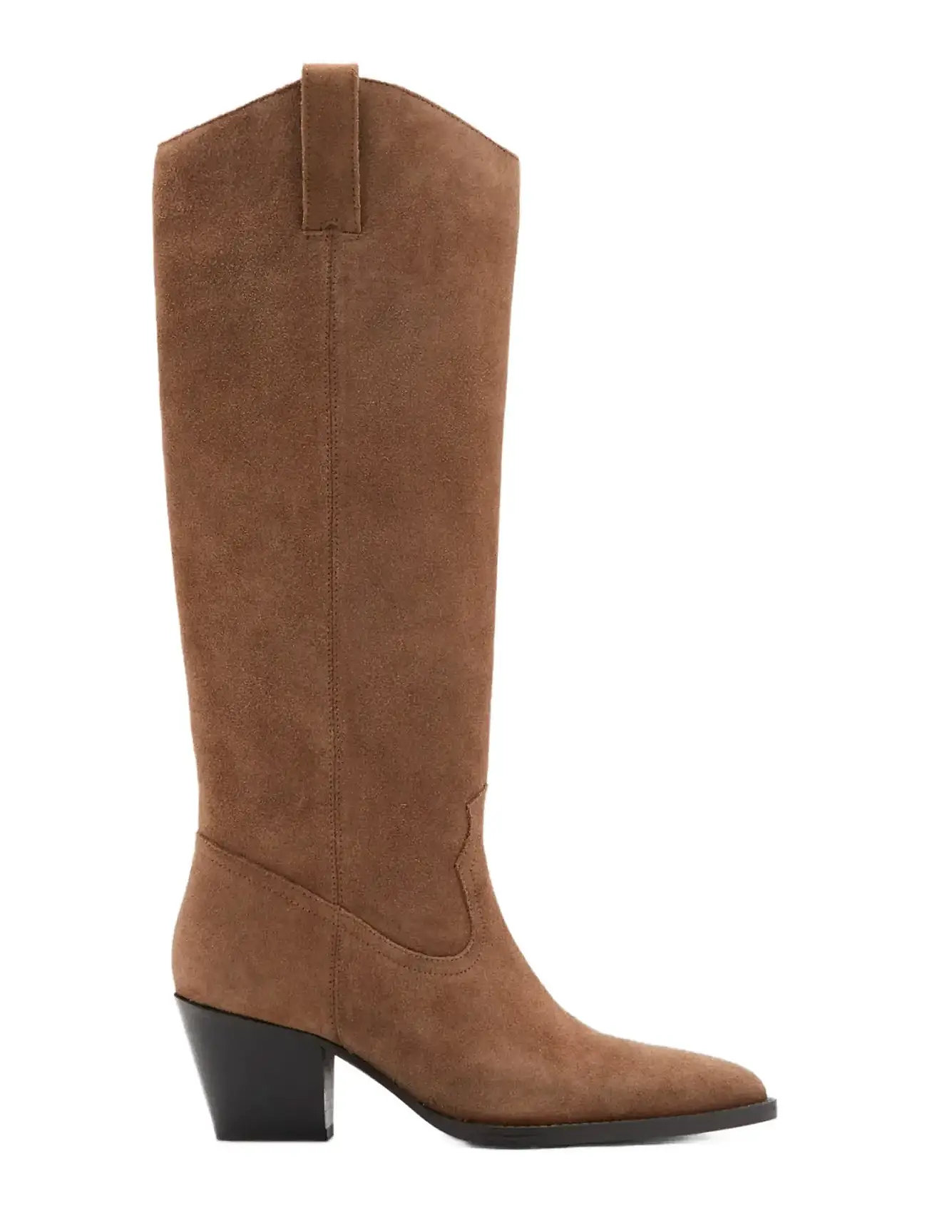 MANGO Heeled Leder Stiefel Braun - 38 - Damen