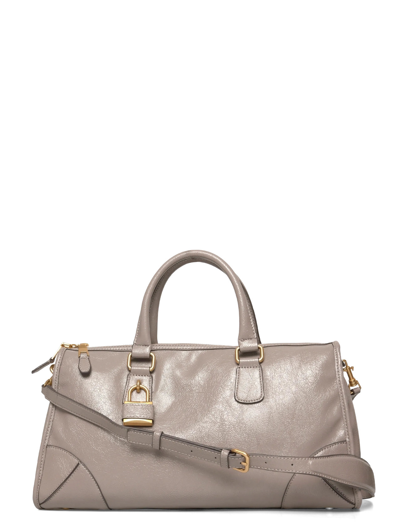 MANGO Shiny Handtasche With Handles Grau - One Size - Damen