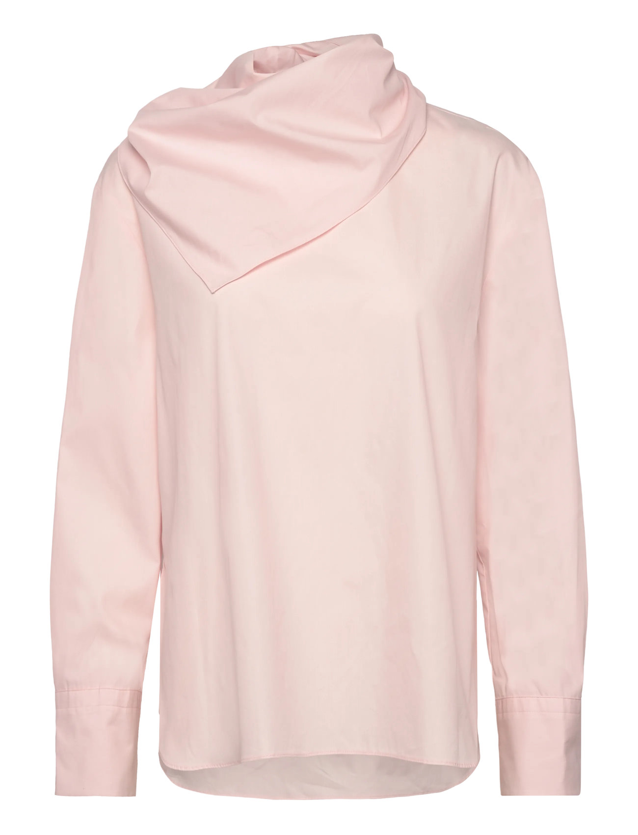 MANGO Poplin Bluse With Handkerchief Pink - M - Damen