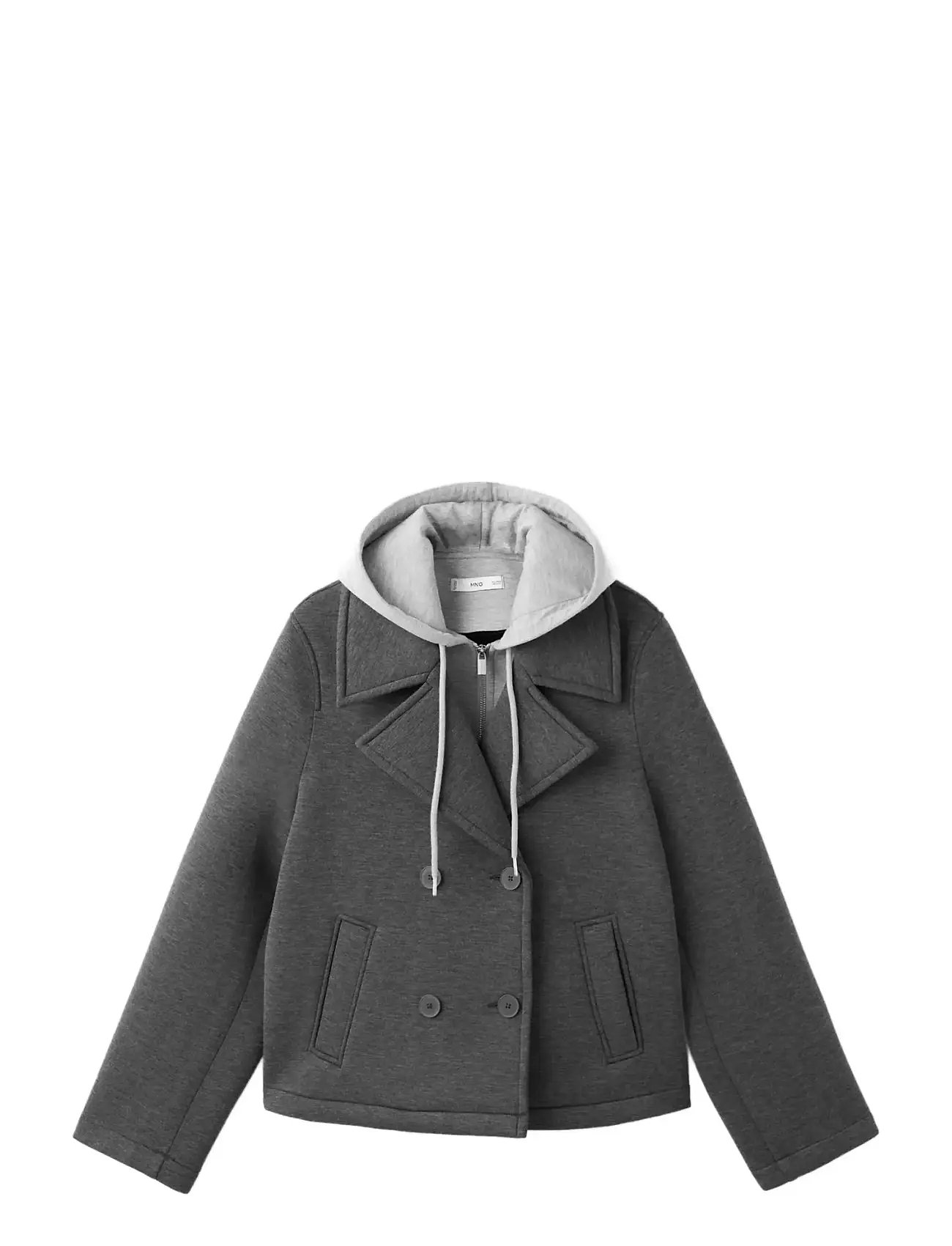 MANGO Combined Hooded Jacke Grau - M - Damen