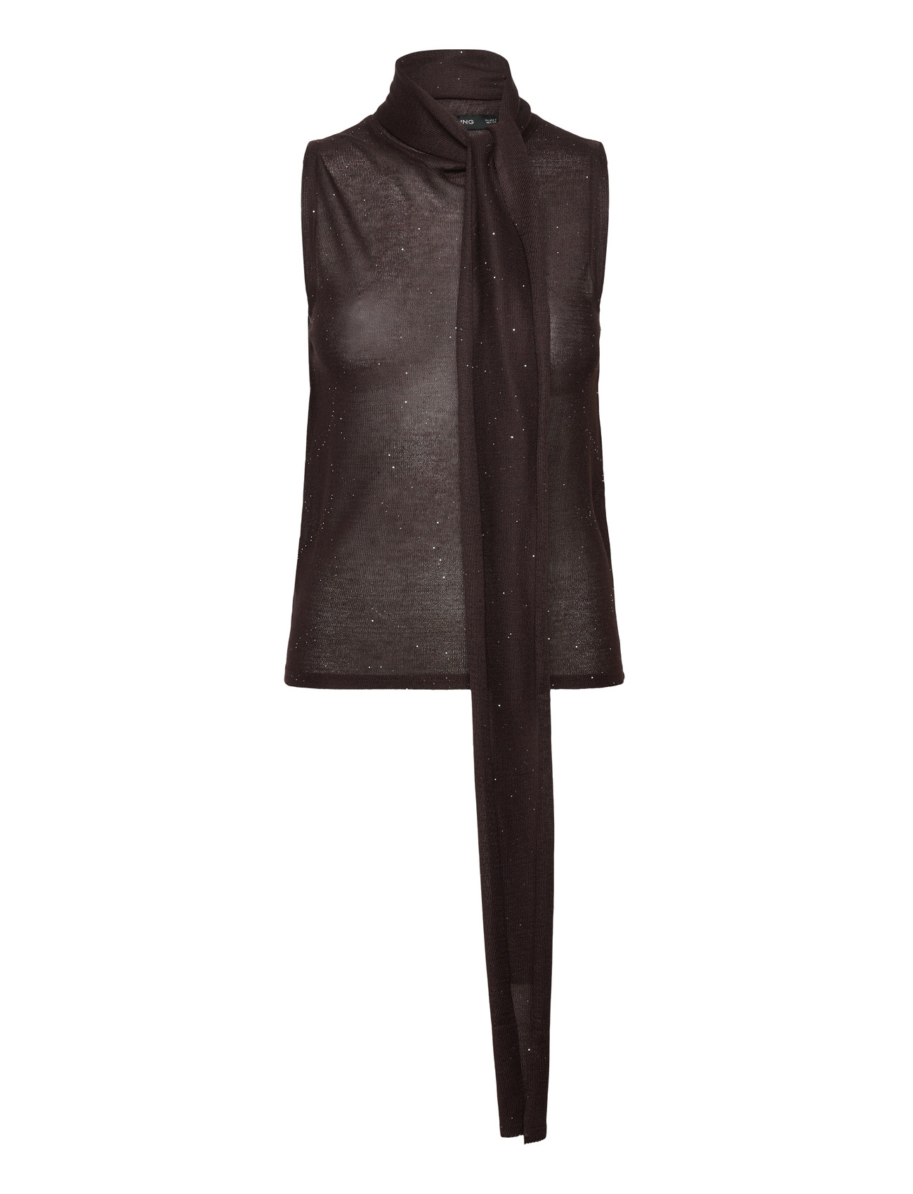 MANGO Shiny Oberteil With Foulard Braun - XS - Damen