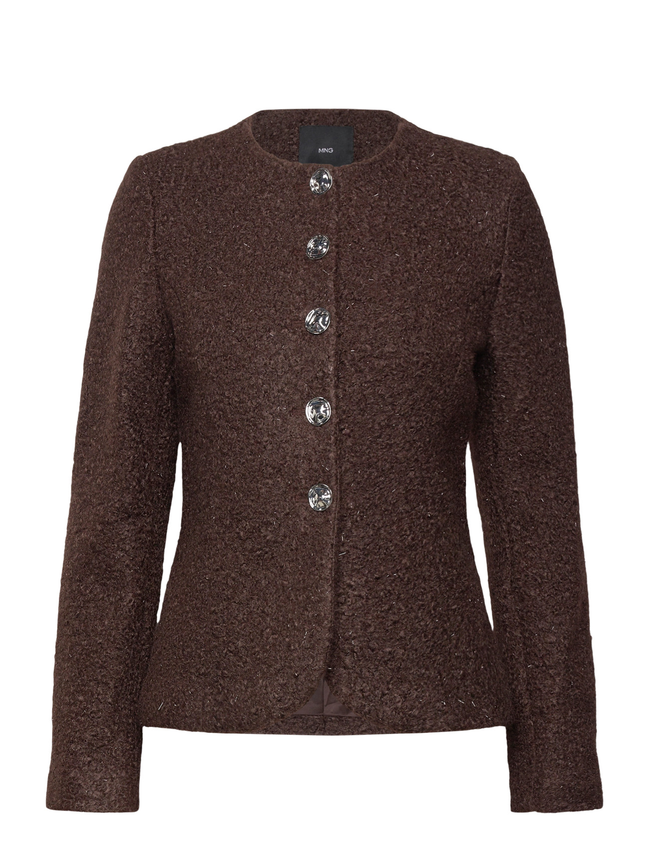 MANGO Bouclé Jacke With Jewel Buttons Braun - XS - Damen
