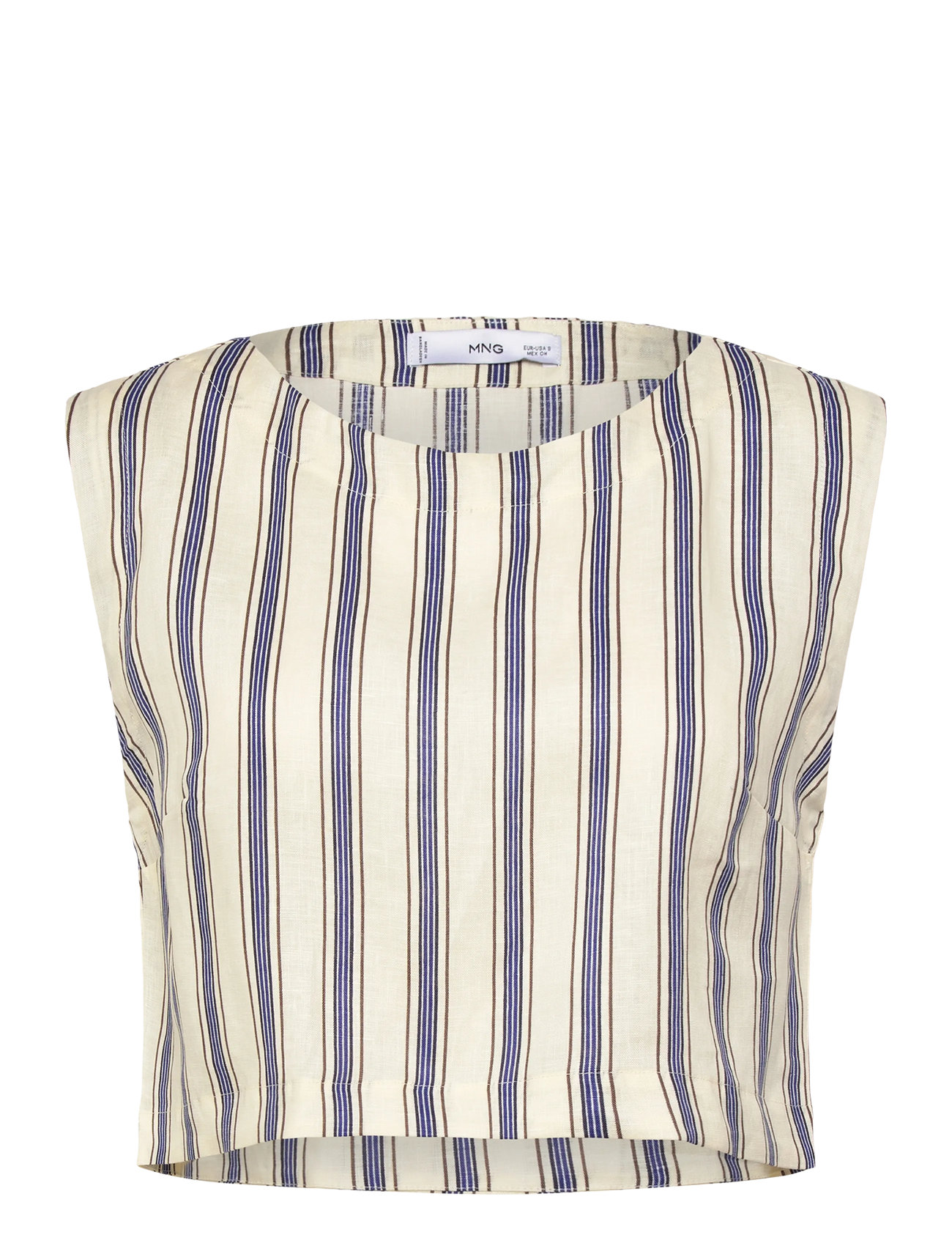 MANGO Gestreift Linen Oberteil Cream - XS - Damen