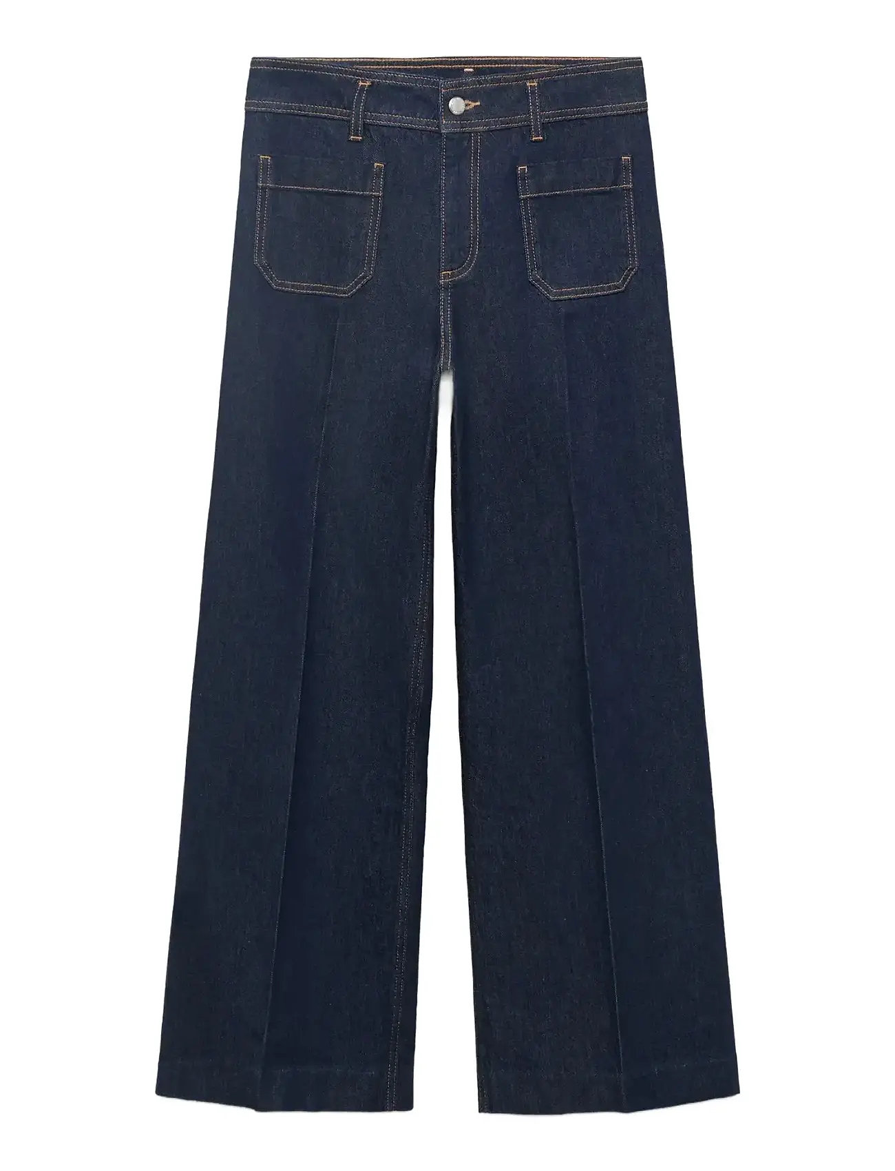 MANGO Wide Bein Jeans With Pockets Navy - 34 - Damen