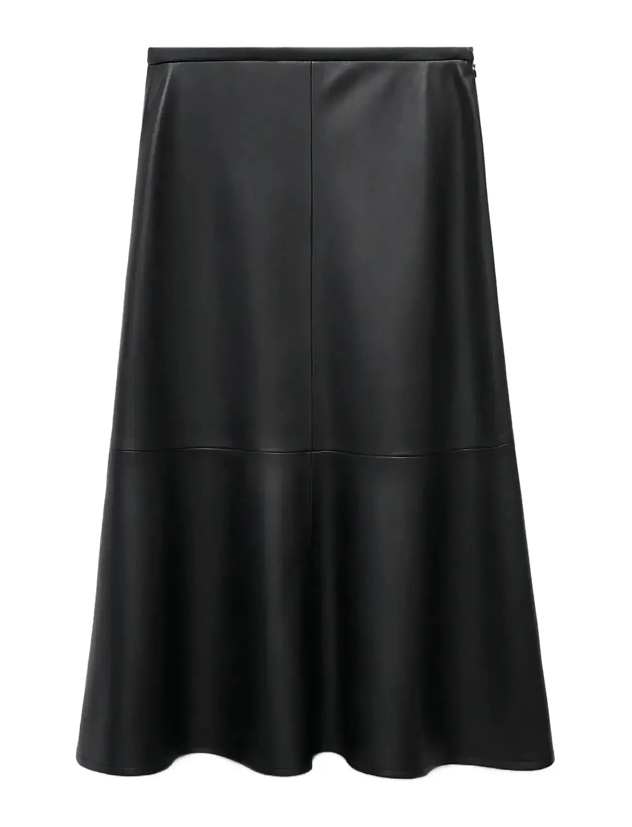 MANGO Faux-Leder Midi-Rock Schwarz - 36 - Damen