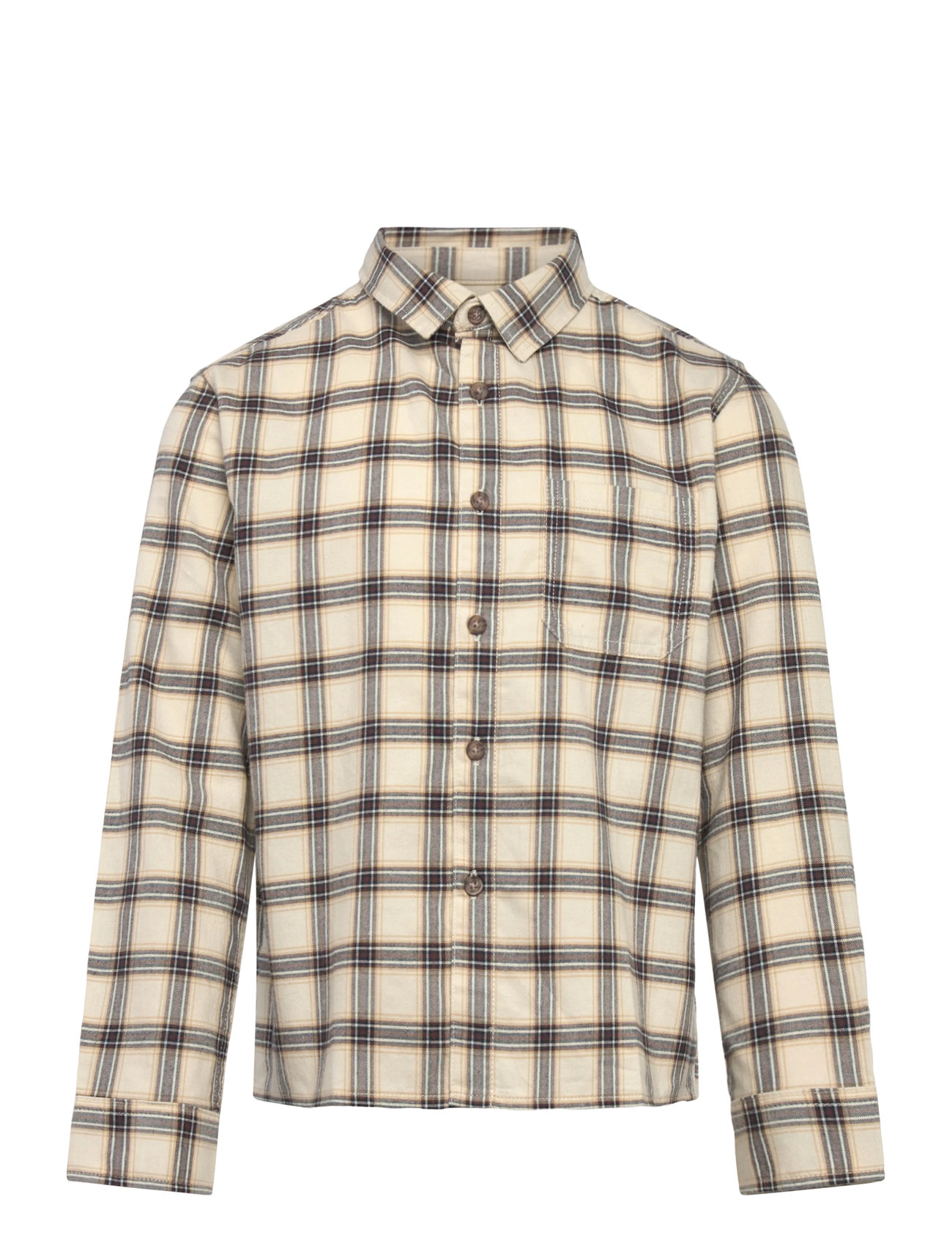 MANGO Check Shirt Beige - 7 - Kinder