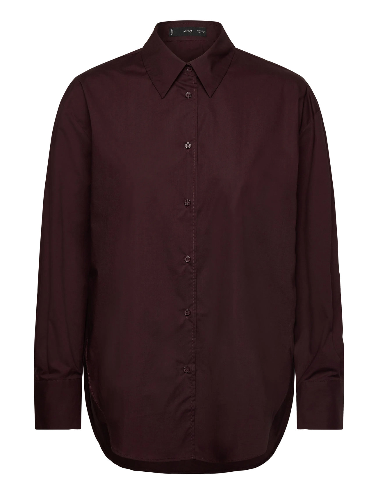 MANGO Oversize Poplin Shirt Burgundy - S - Damen