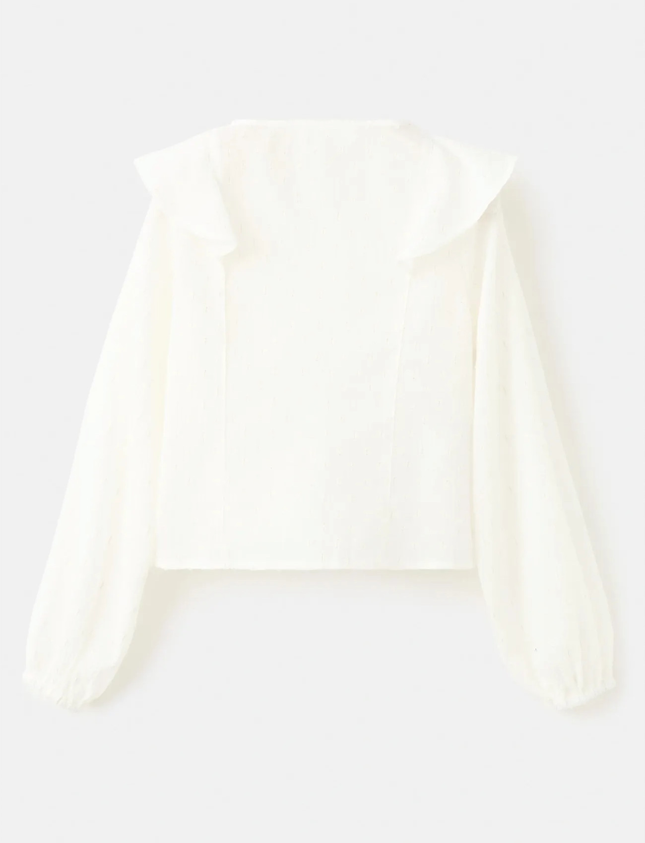Mango Ruffled Lurex Blouse, 11, White, Bluser > Langærmede, Dame