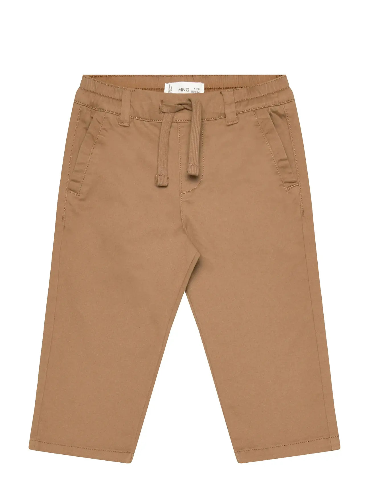 Mango Drawstring Cotton Trousers, 2-3, Brown, Underdele > Joggingbukser, Børn