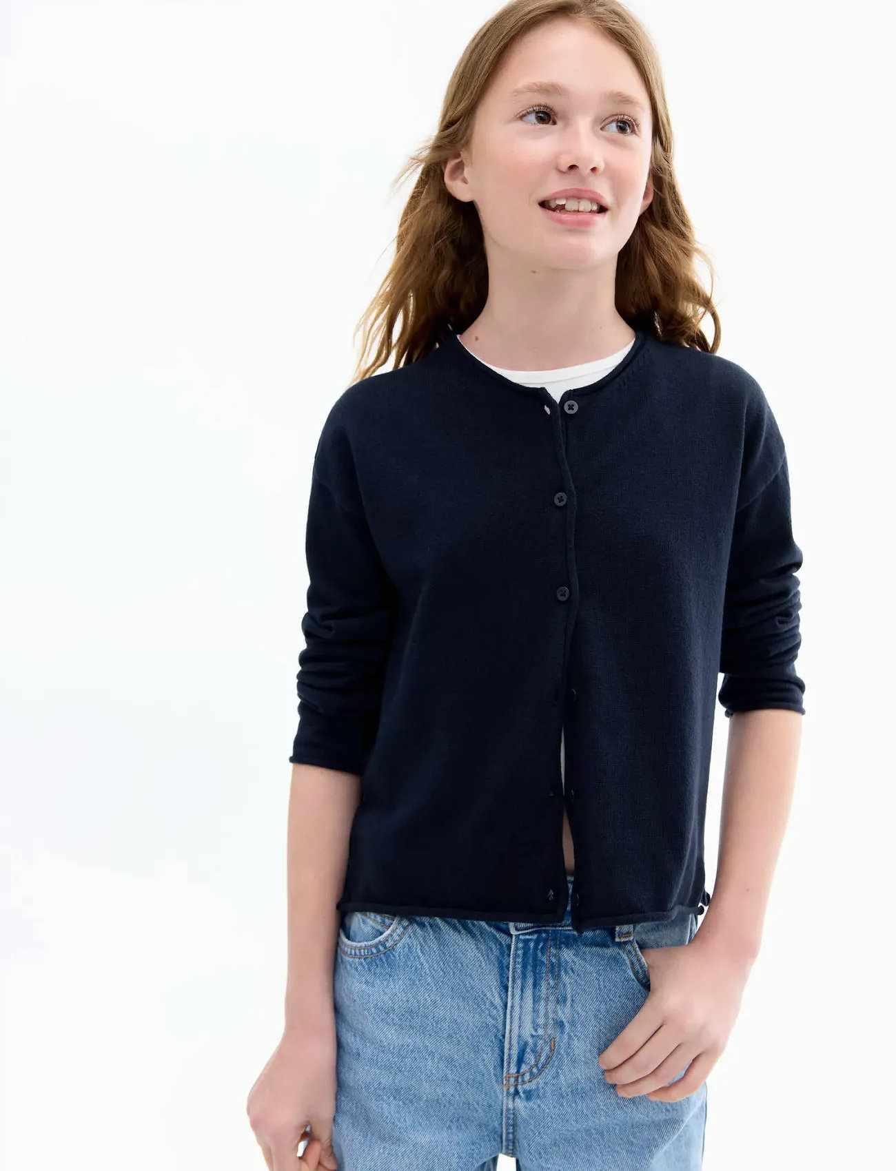 Mango Long Sleeves Knit Cardigan, 11-12, Black, Strik > Cardigans, Børn