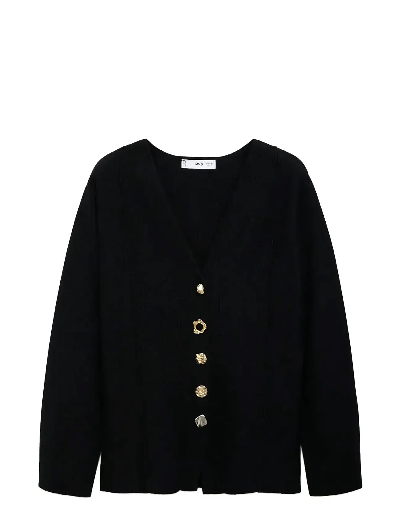 MANGO Strick Jacke With Jewel Buttons Schwarz - XS - Damen