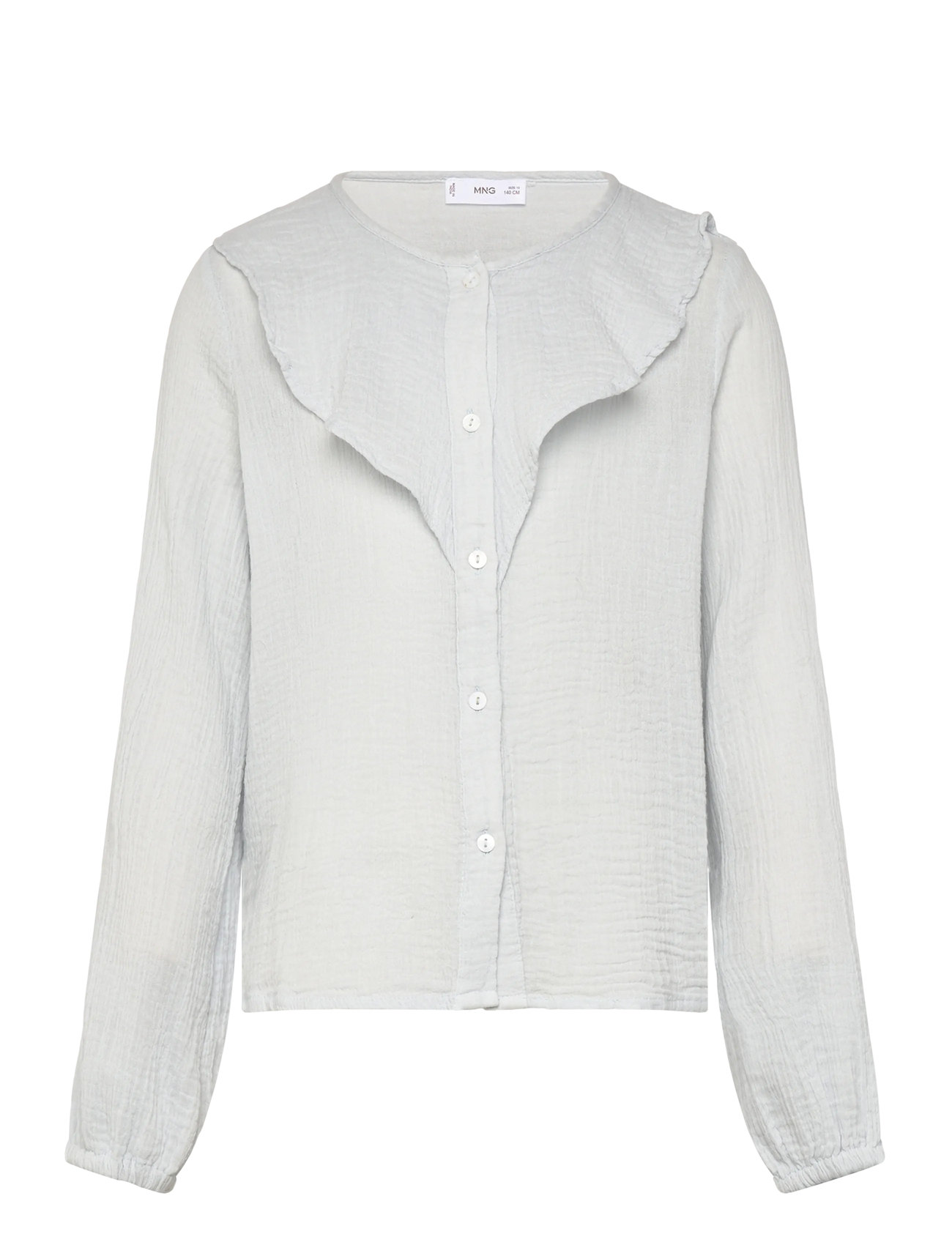 MANGO Crinkled Ruffle Shirt Grau - 12 - Kinder