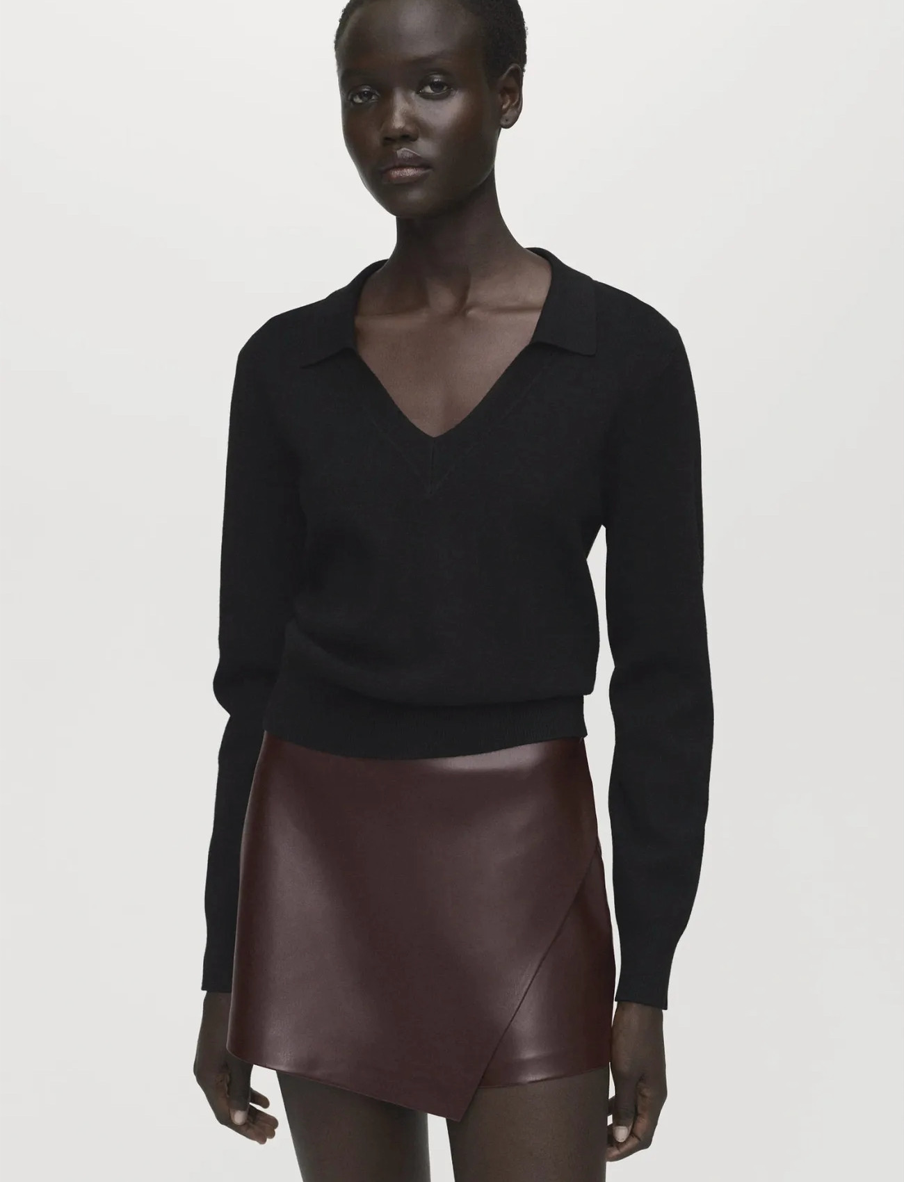 Mango Faux-Leather Culottes, 40, Brown, Nederdele > Korte Nederdele, Dame