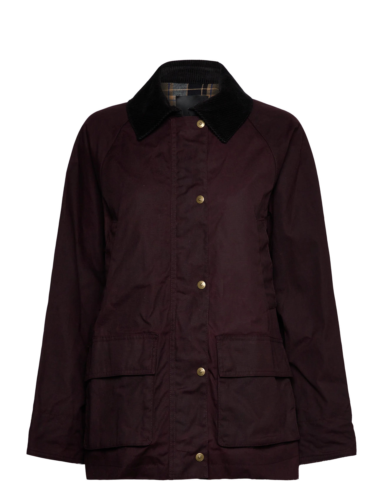 MANGO Baumwolle Parka With Kordsamt Collar Burgundy - M - Damen