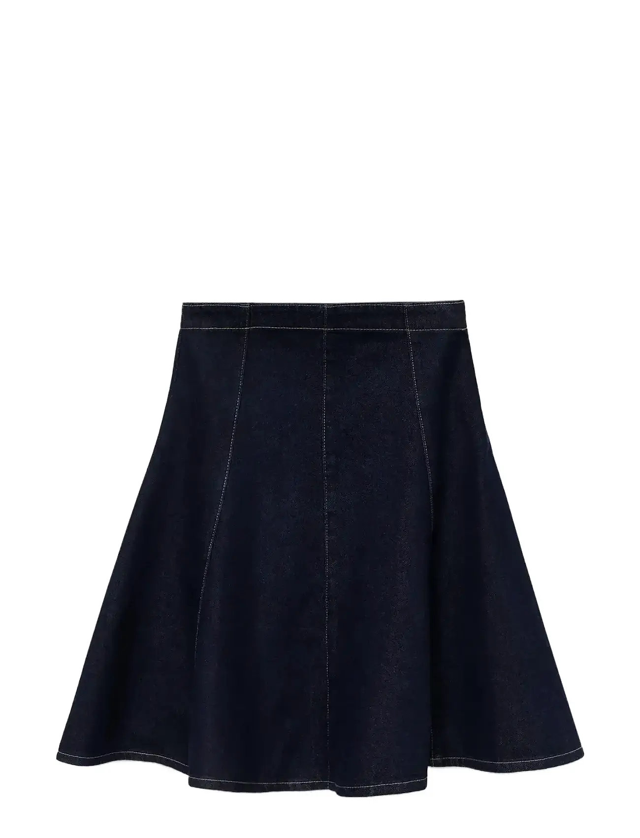 MANGO Denim Midi-Rock With Stitching Blau - M - Damen