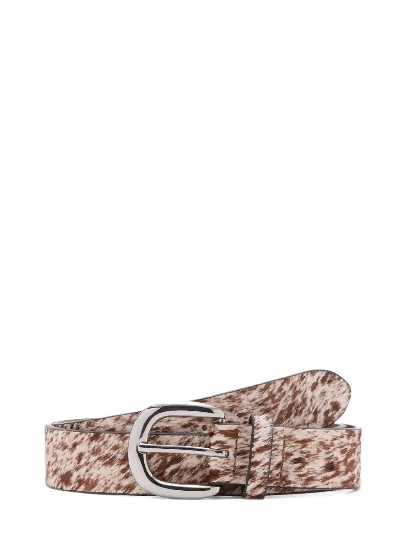 MANGO Leder Pelz Gürtel Patterned - L - Damen