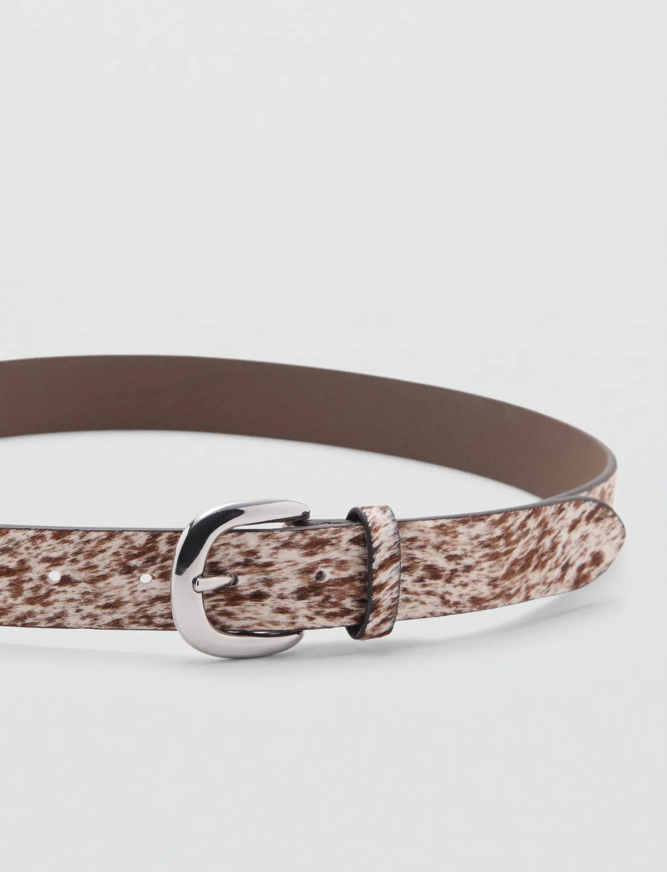 Mango Leather Fur Belt, L, Multi/patterned, Belts > Casual Belt, Dame
