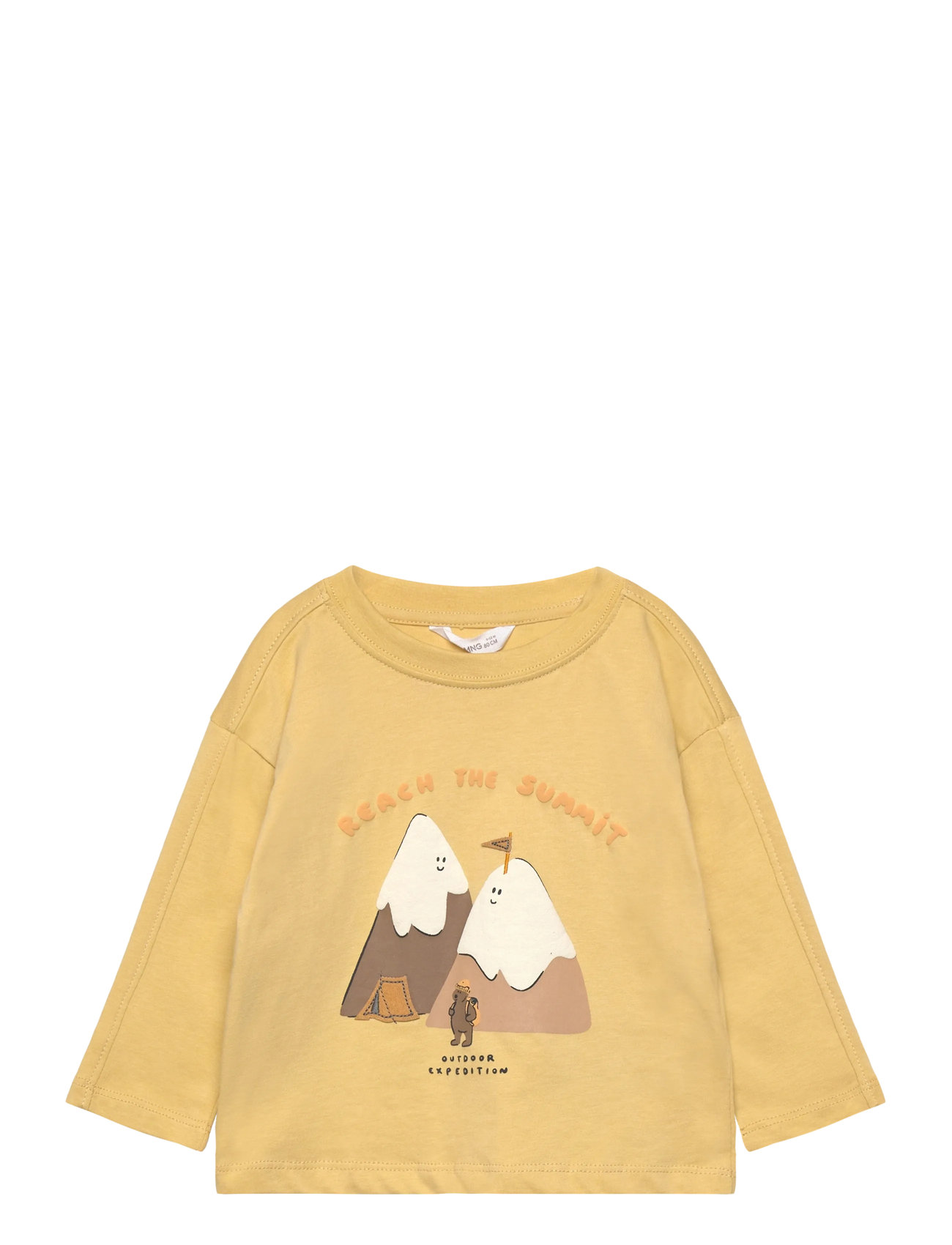 Mango Printed Long Sleeve T-Shirt, 3-4, Yellow, T-Shirts > Langærmede T-shirts, Børn