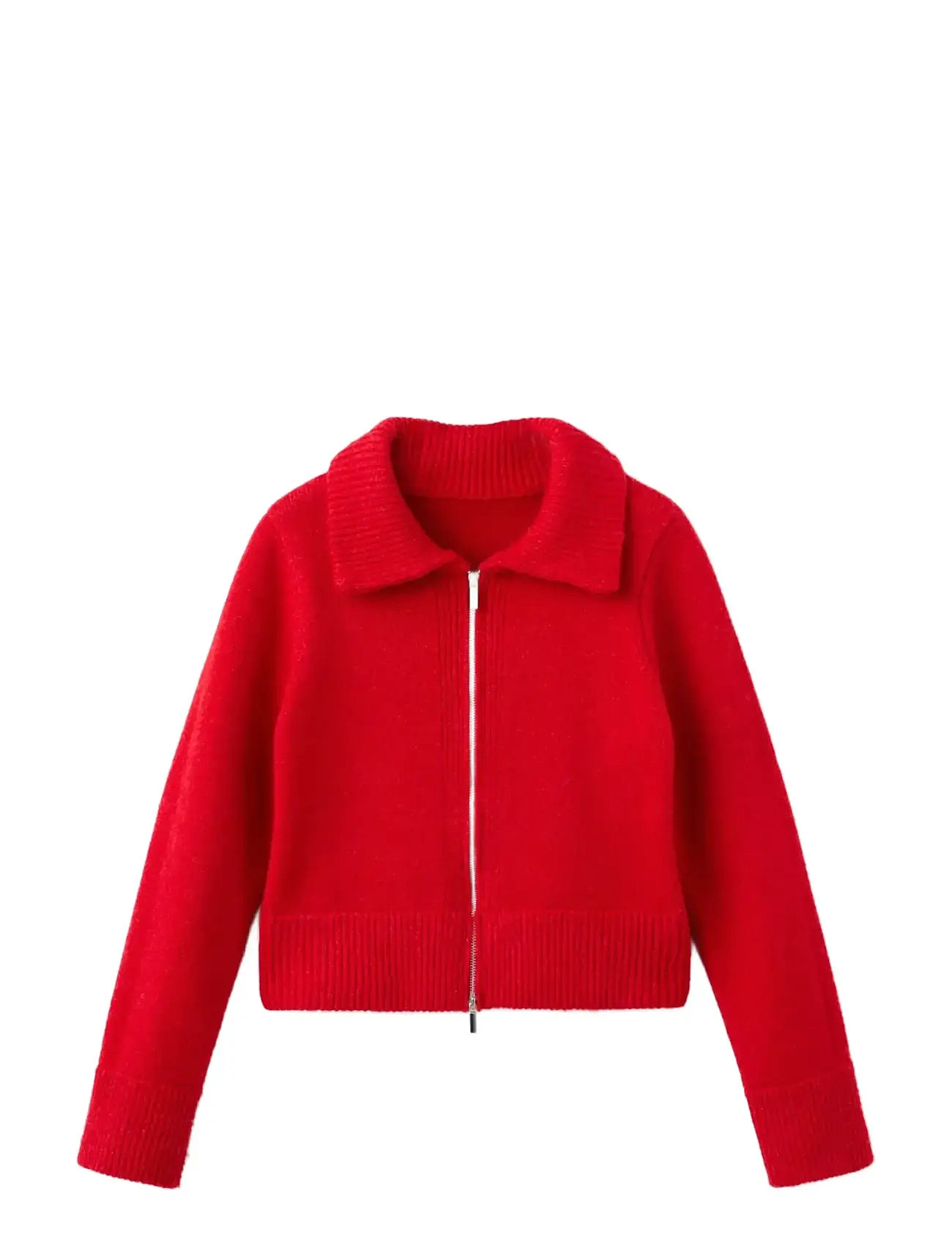 MANGO Cardigan With Shirt Collar Rot - S - Damen