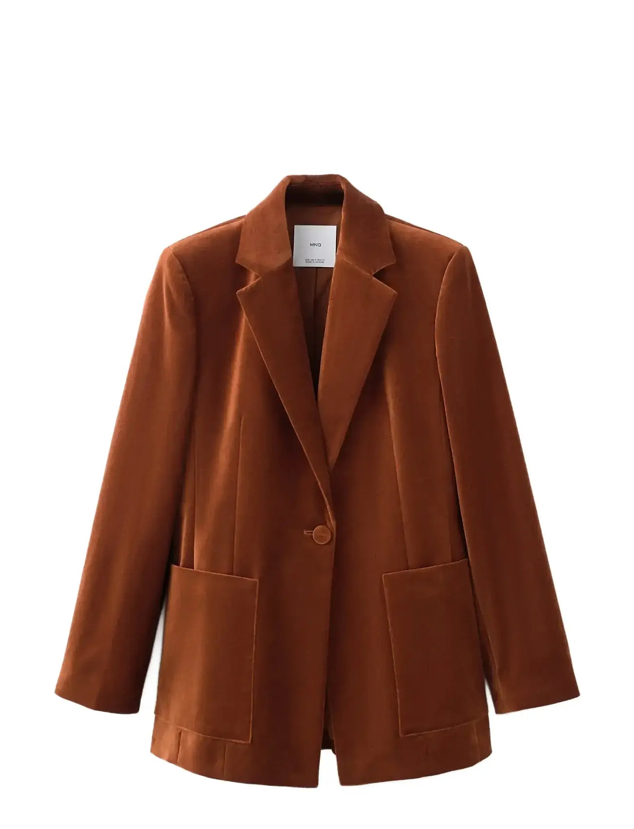 MANGO Samt Anzug Jacke With Pockets Orange - XS - Damen